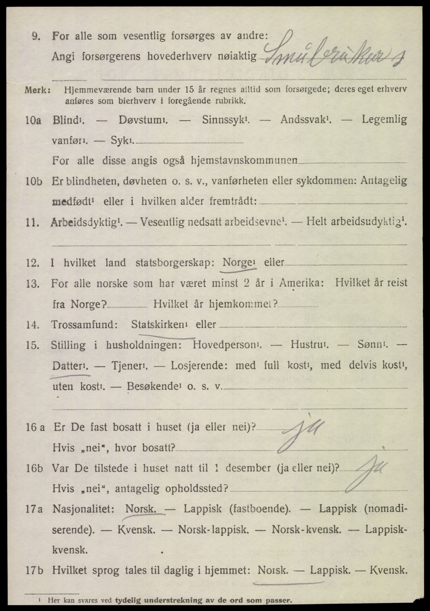 SAT, 1920 census for Sparbu, 1920, p. 5366