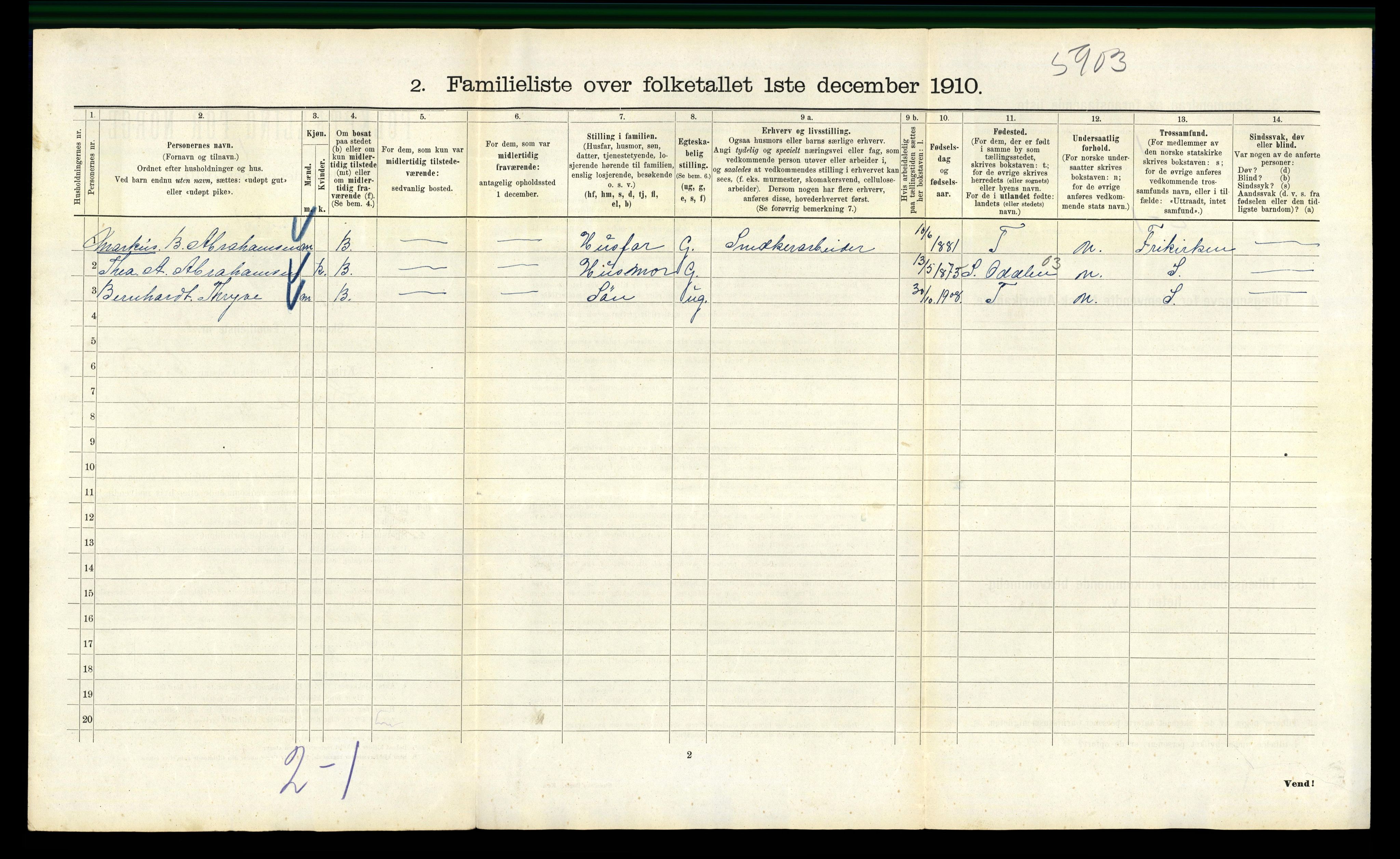 RA, 1910 census for Kristiania, 1910, p. 55772