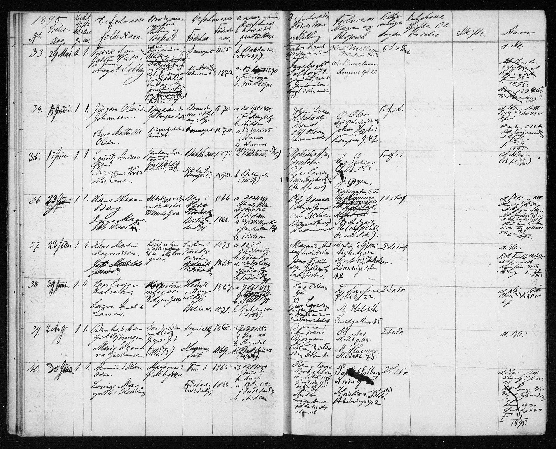 Ministerialprotokoller, klokkerbøker og fødselsregistre - Sør-Trøndelag, AV/SAT-A-1456/604/L0191: Parish register (official) no. 604A12, 1892-1900