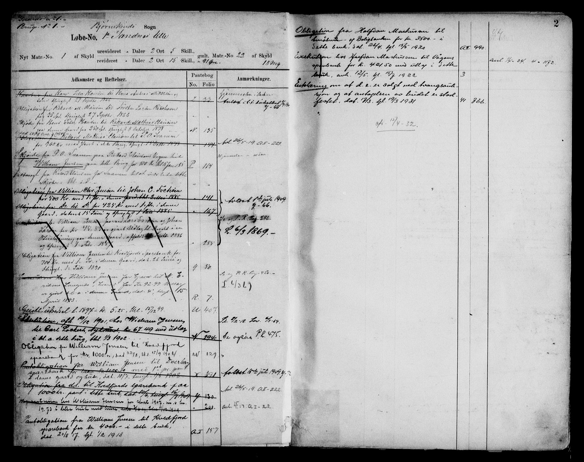 Vesterålen sorenskriveri, SAT/A-4180/1/2/2A/L0046: Mortgage register no. 46, 1884-1932, p. 2