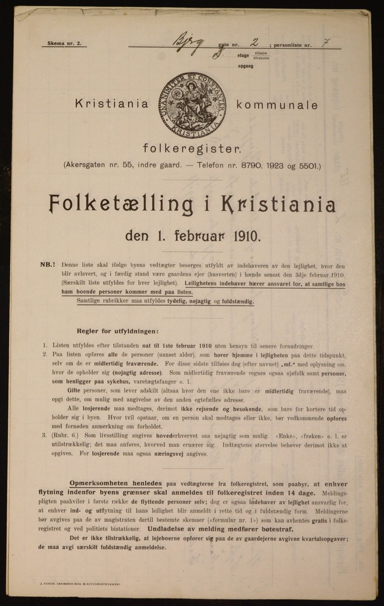 OBA, Municipal Census 1910 for Kristiania, 1910, p. 5271