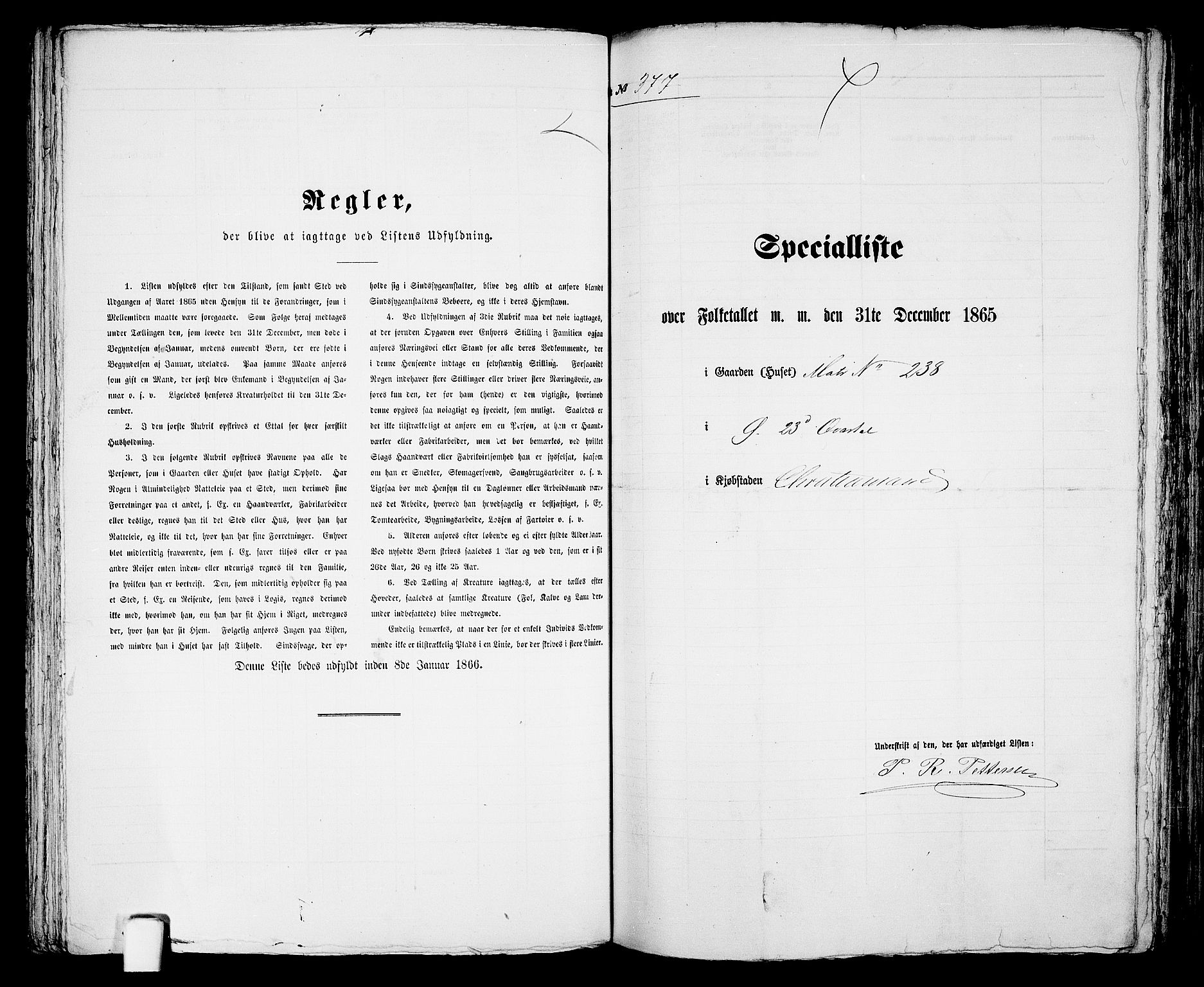 RA, 1865 census for Kristiansand, 1865, p. 775