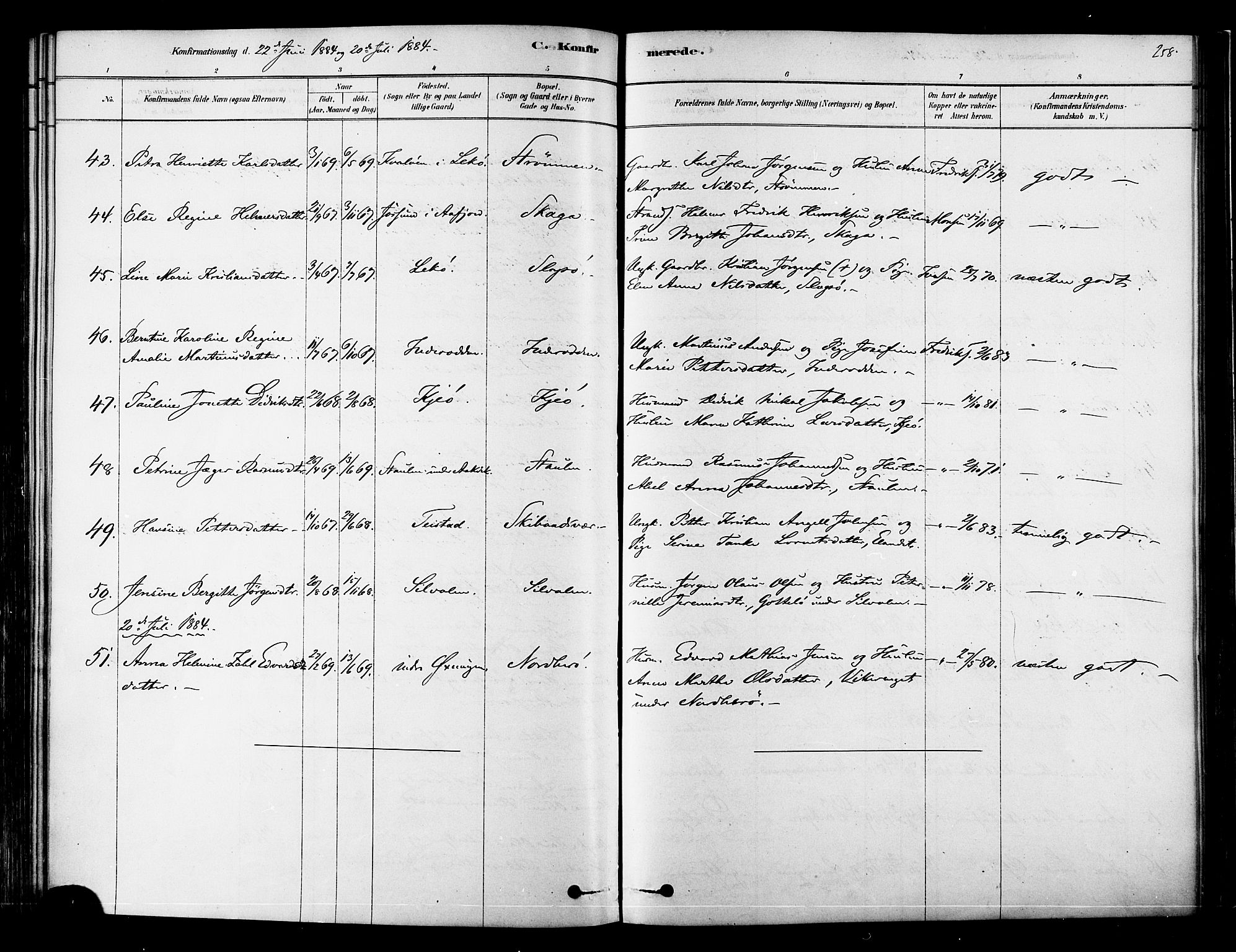 Ministerialprotokoller, klokkerbøker og fødselsregistre - Nordland, AV/SAT-A-1459/834/L0507: Parish register (official) no. 834A05, 1878-1892, p. 258