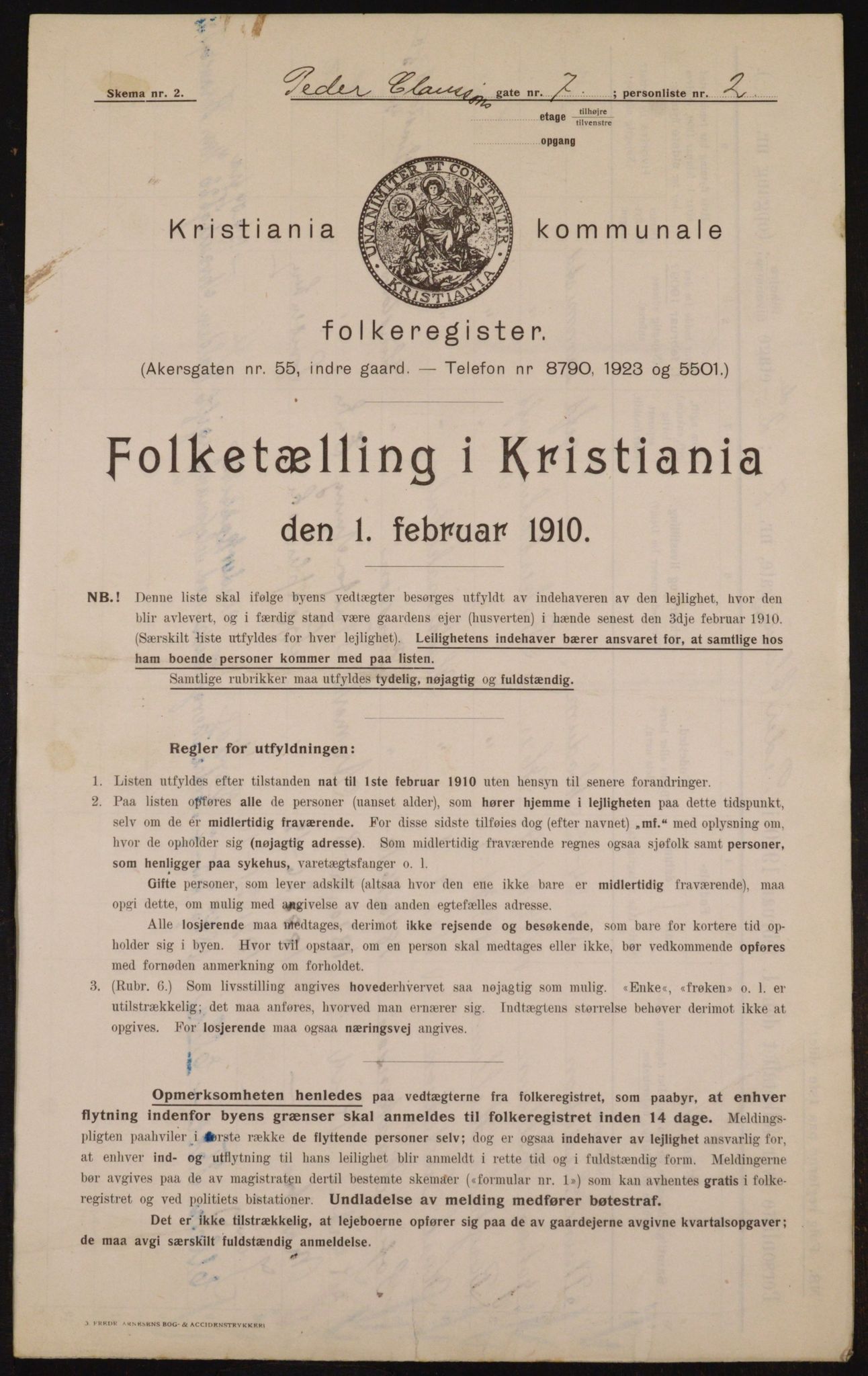 OBA, Municipal Census 1910 for Kristiania, 1910, p. 75704