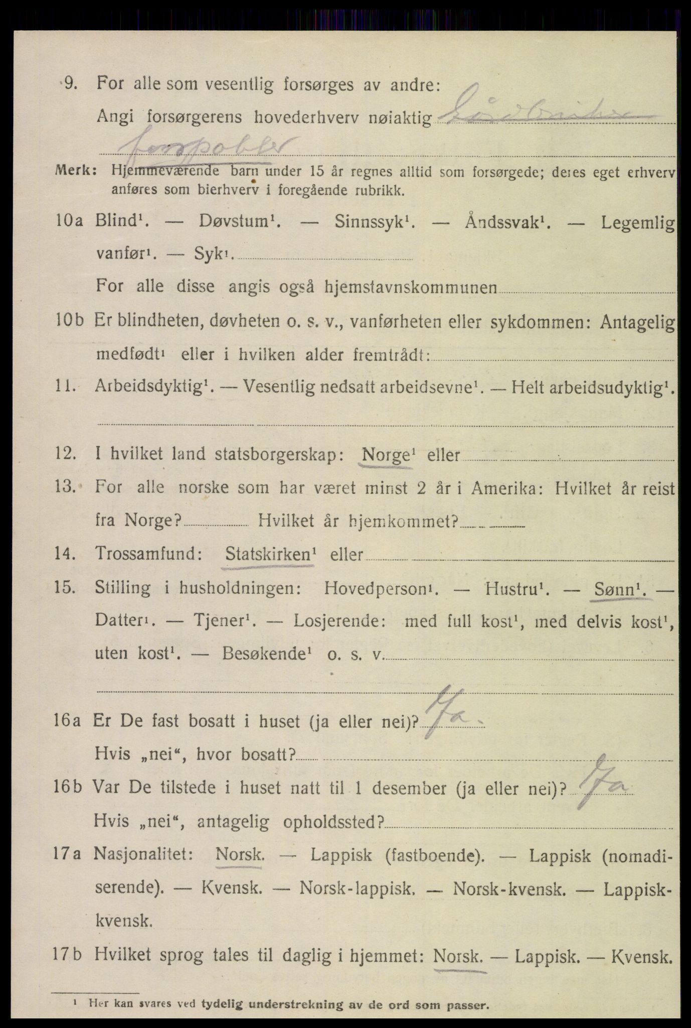 SAT, 1920 census for Vikna, 1920, p. 5004