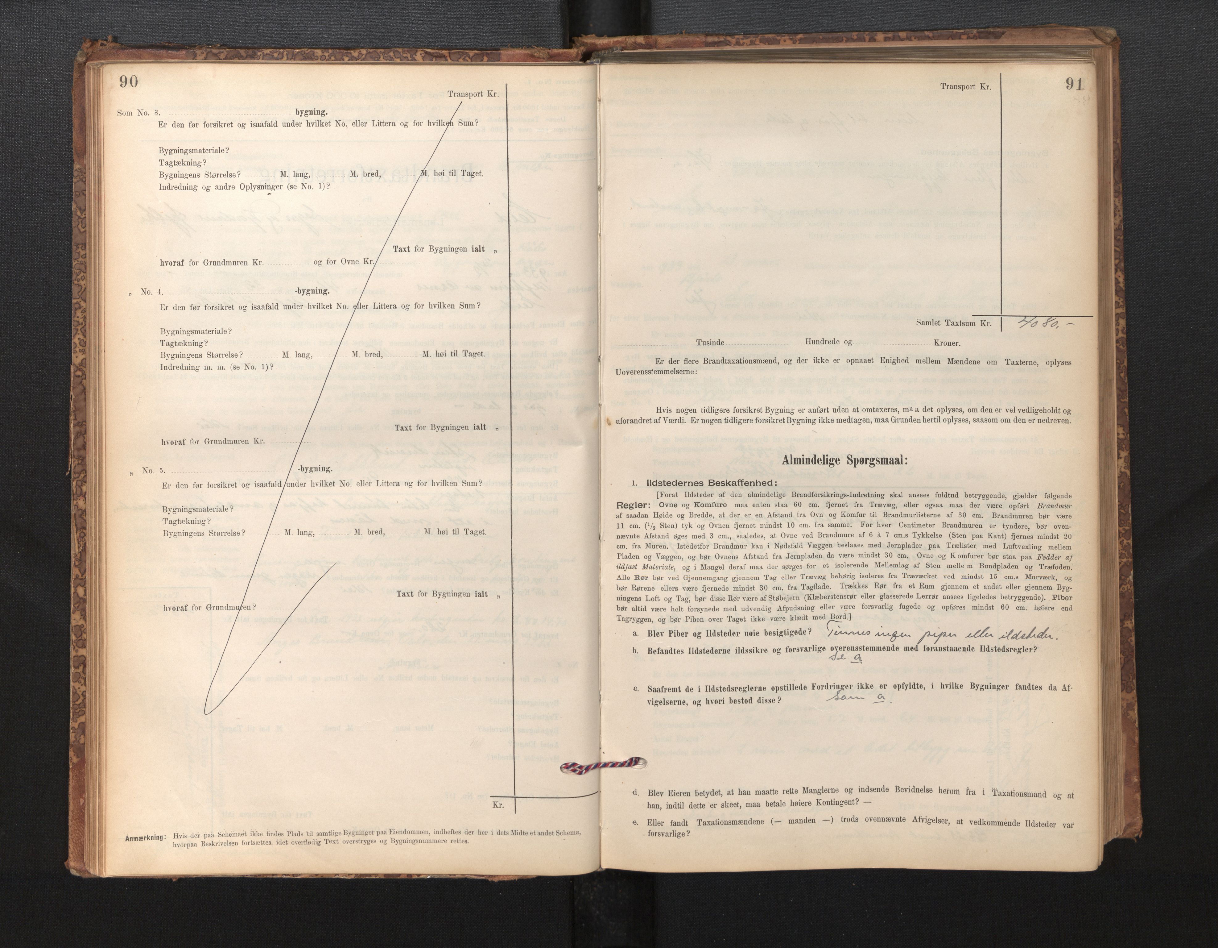 Lensmannen i Eid, AV/SAB-A-27001/0012/L0007: Branntakstprotokoll, skjematakst, 1896-1929, p. 90-91