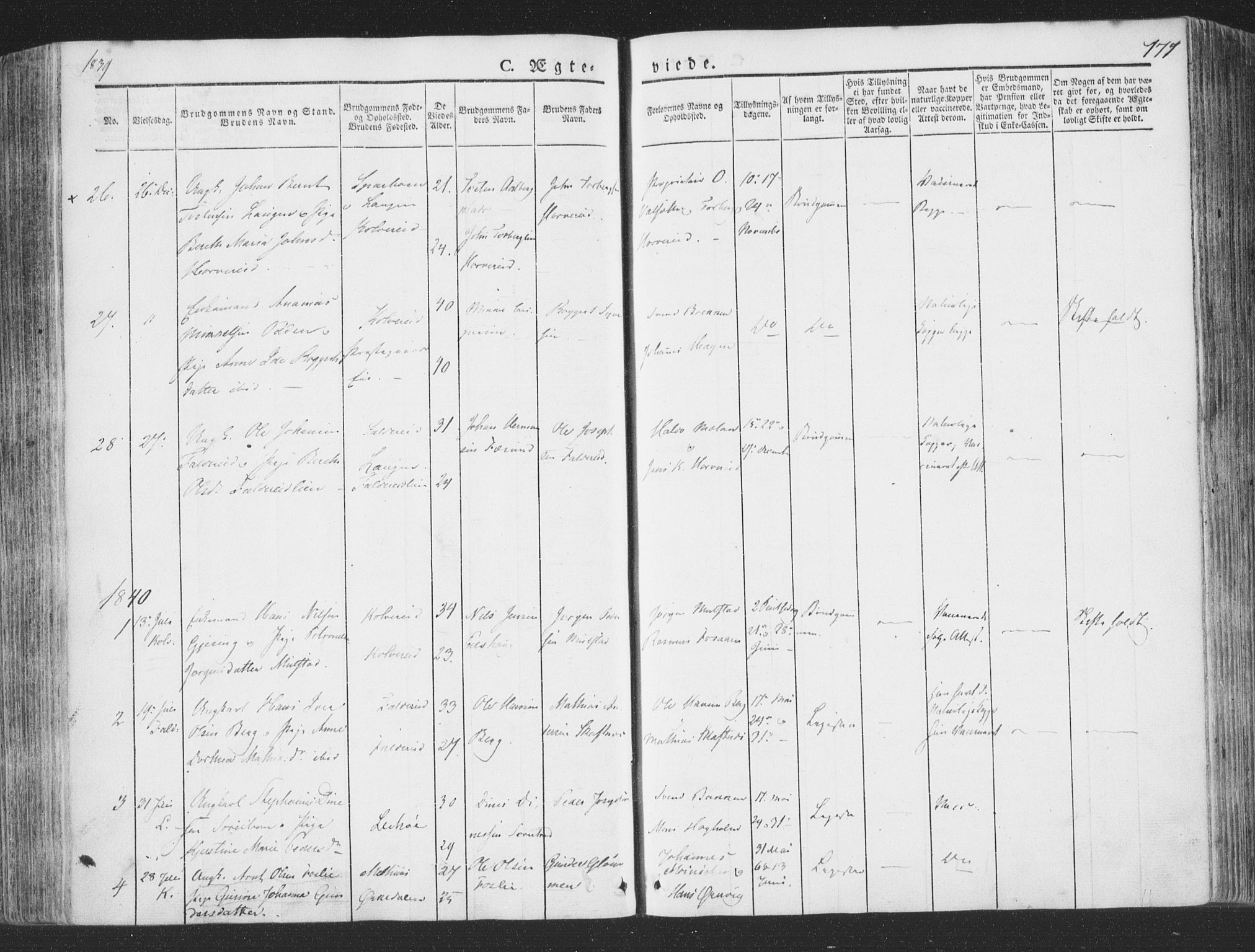 Ministerialprotokoller, klokkerbøker og fødselsregistre - Nord-Trøndelag, SAT/A-1458/780/L0639: Parish register (official) no. 780A04, 1830-1844, p. 171