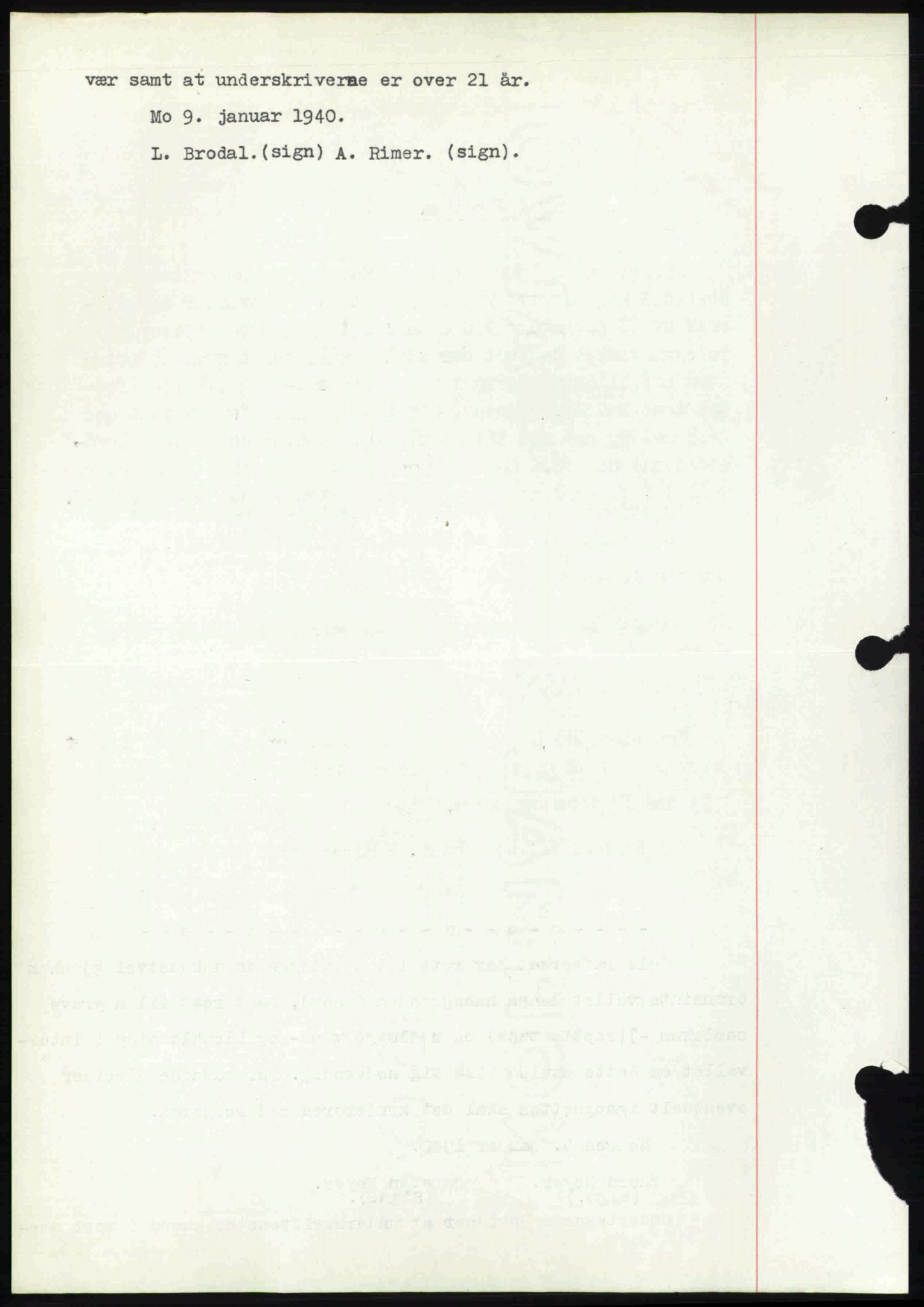 Rana sorenskriveri , SAT/A-1108/1/2/2C: Mortgage book no. A 6, 1939-1940, Diary no: : 1892/1939