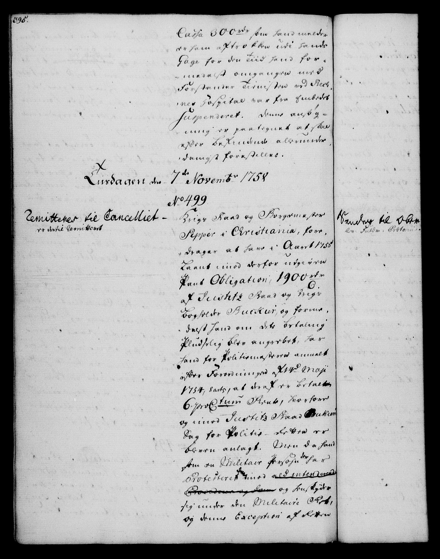 Rentekammeret, Kammerkanselliet, AV/RA-EA-3111/G/Gh/Gha/L0034: Norsk ekstraktmemorialprotokoll (merket RK 53.79), 1756-1759, p. 395