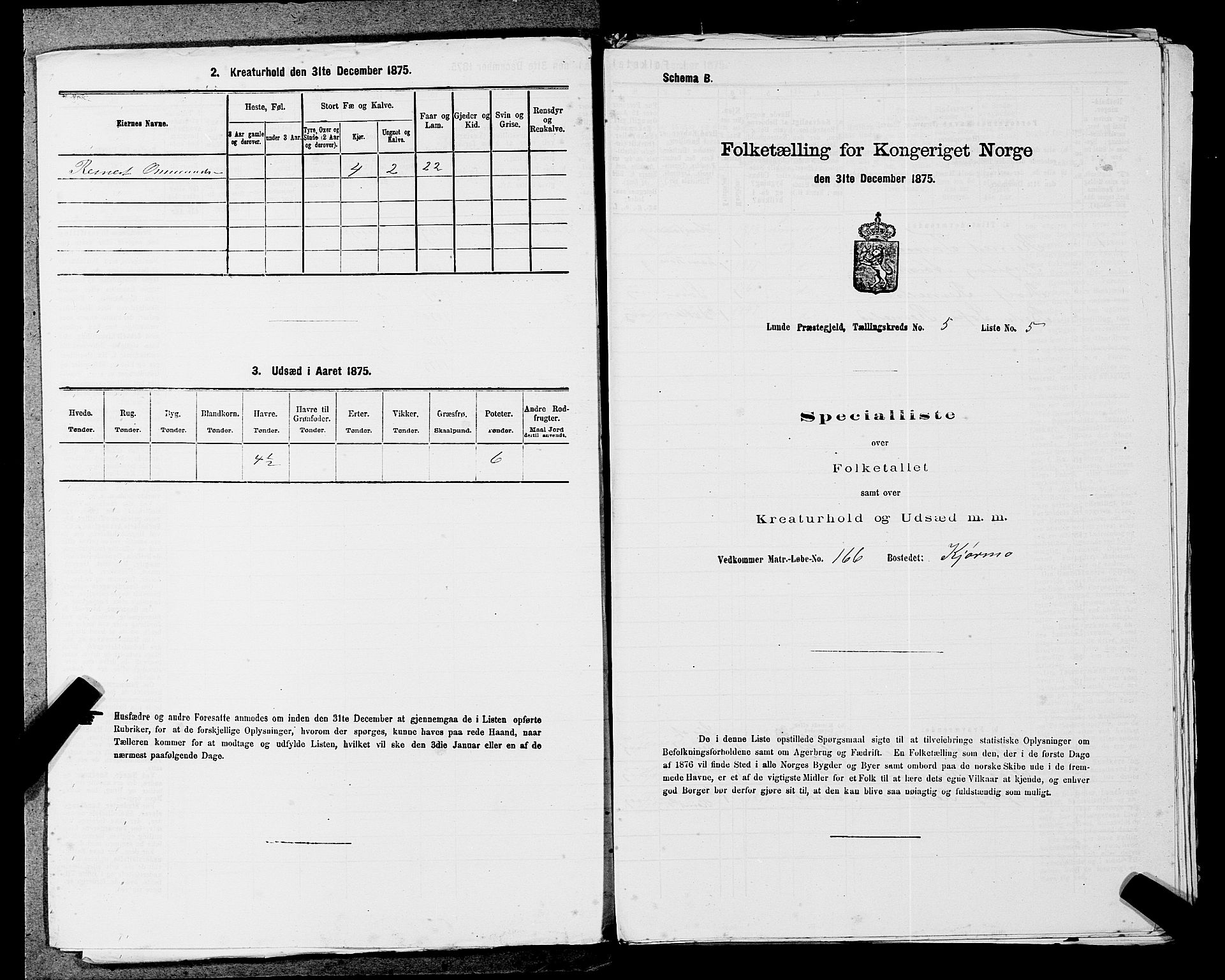 SAST, 1875 census for 1112P Lund, 1875, p. 453