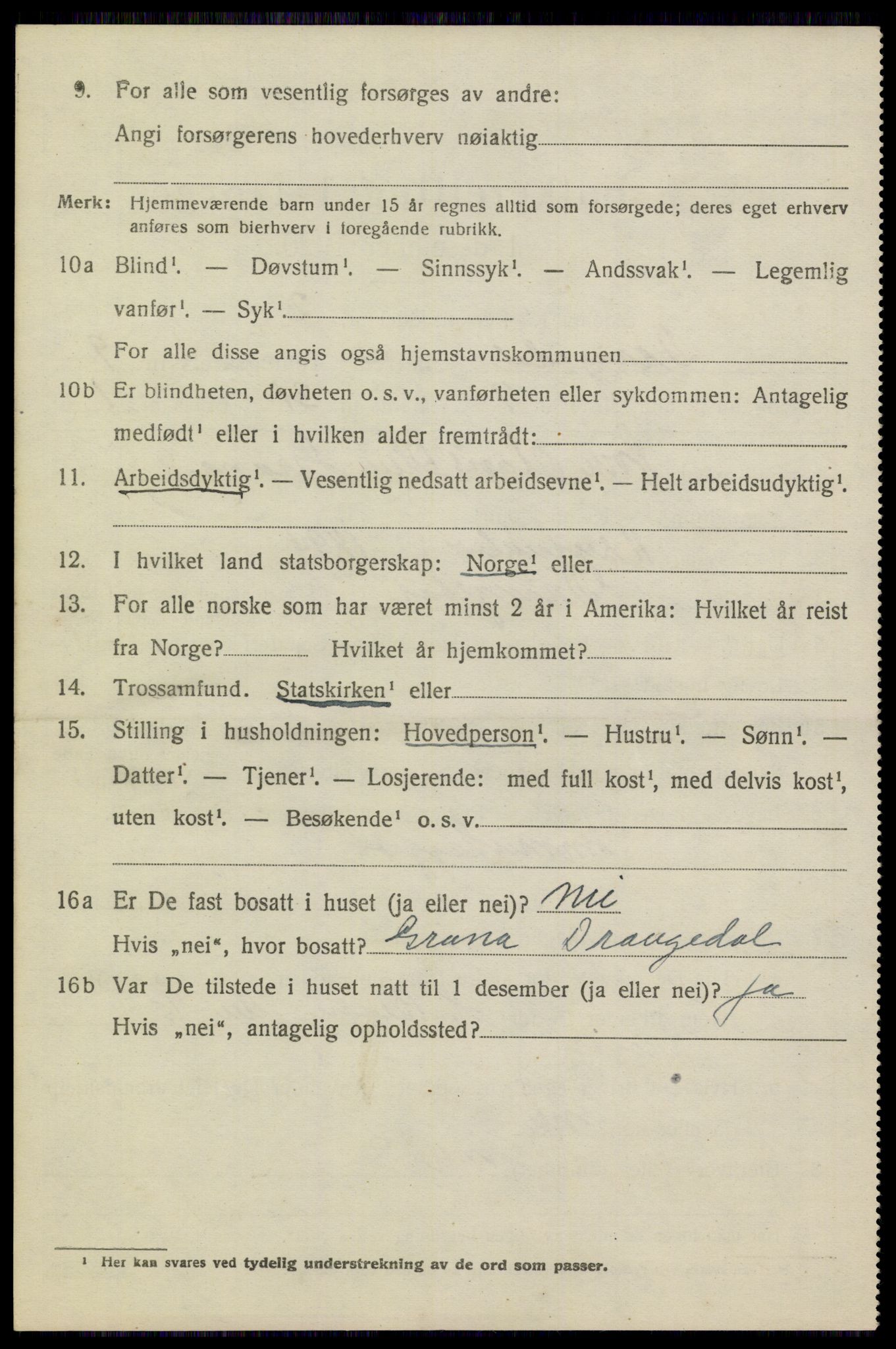 SAKO, 1920 census for Drangedal, 1920, p. 6136