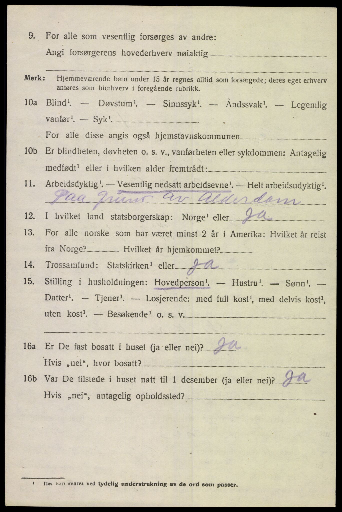 SAK, 1920 census for Spangereid, 1920, p. 834