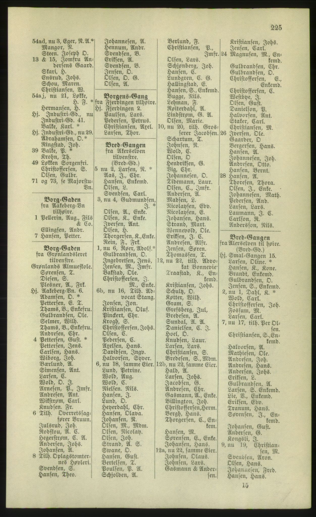 Kristiania/Oslo adressebok, PUBL/-, 1881, p. 225