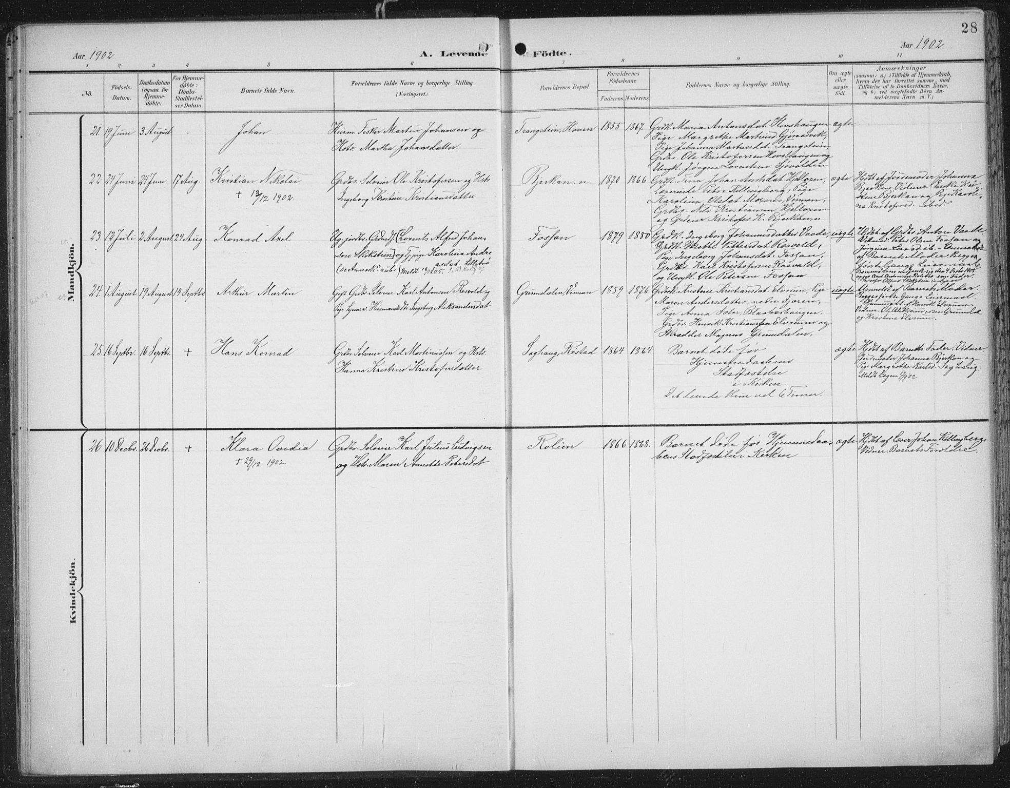 Ministerialprotokoller, klokkerbøker og fødselsregistre - Nord-Trøndelag, SAT/A-1458/701/L0011: Parish register (official) no. 701A11, 1899-1915, p. 28