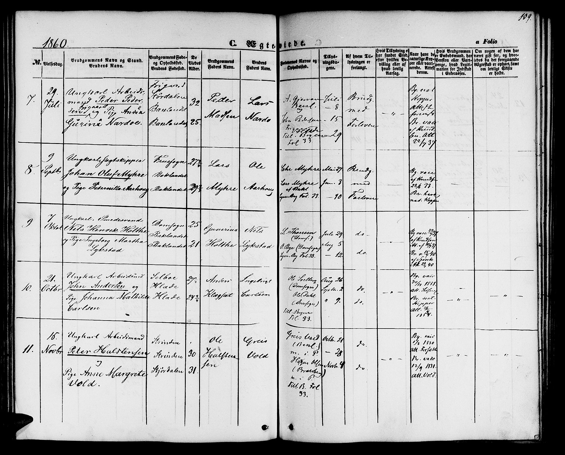 Ministerialprotokoller, klokkerbøker og fødselsregistre - Sør-Trøndelag, SAT/A-1456/604/L0184: Parish register (official) no. 604A05, 1851-1860, p. 139