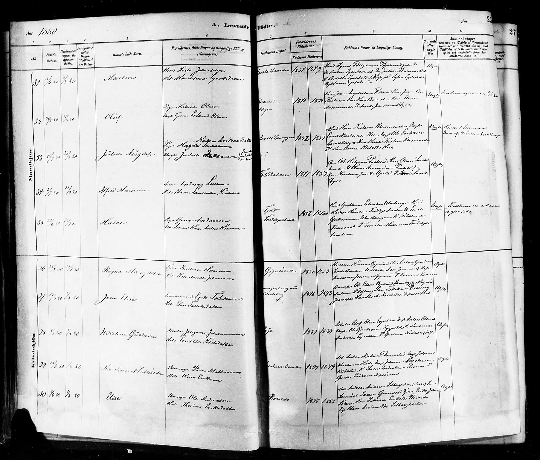 Rygge prestekontor Kirkebøker, AV/SAO-A-10084b/F/Fa/L0007: Parish register (official) no. 7, 1878-1904, p. 25