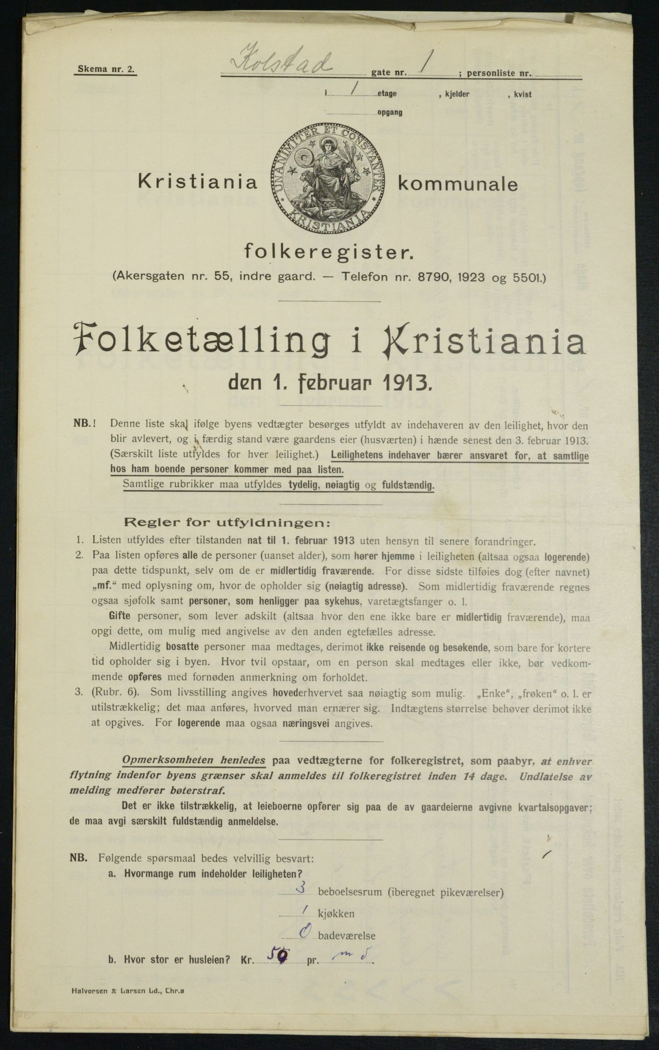 OBA, Municipal Census 1913 for Kristiania, 1913, p. 51881