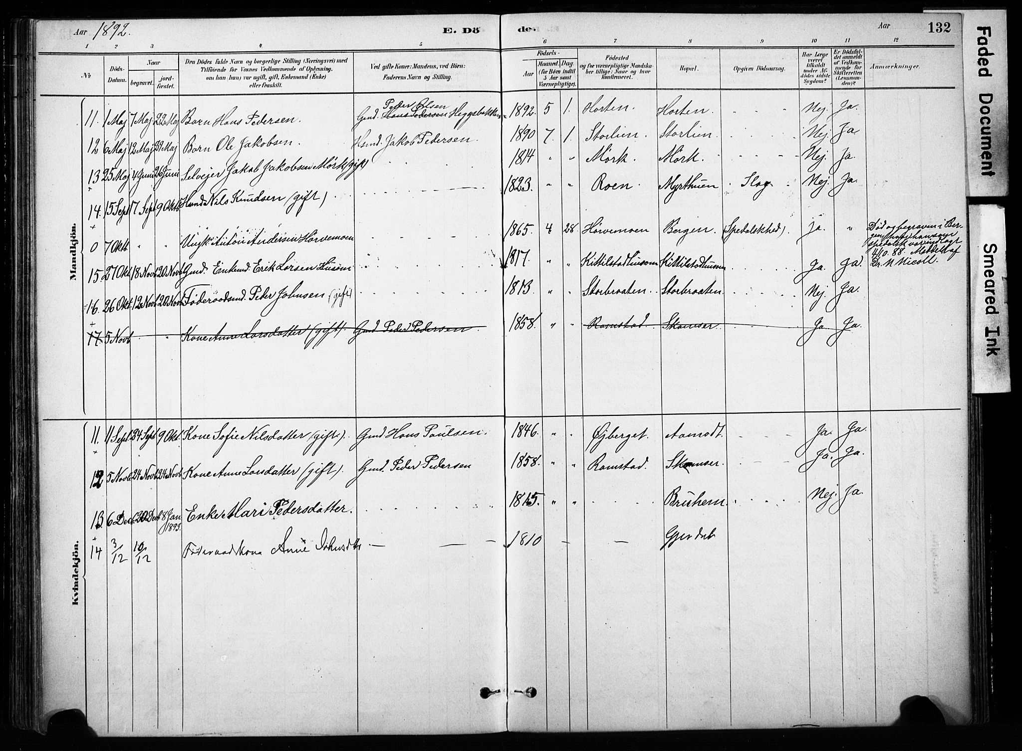 Skjåk prestekontor, SAH/PREST-072/H/Ha/Haa/L0004: Parish register (official) no. 4, 1880-1904, p. 132