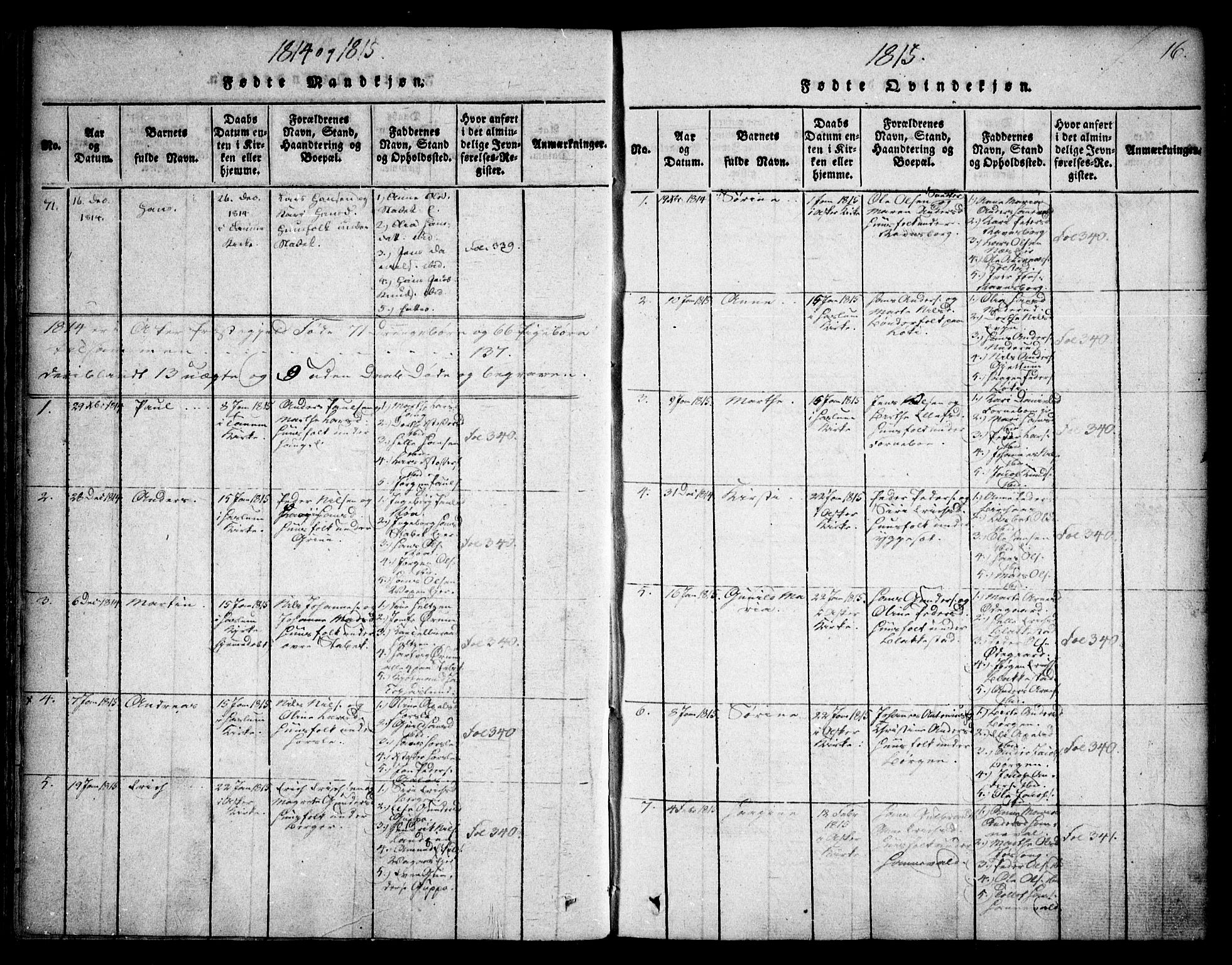Asker prestekontor Kirkebøker, SAO/A-10256a/F/Fa/L0006: Parish register (official) no. I 6, 1814-1824, p. 16