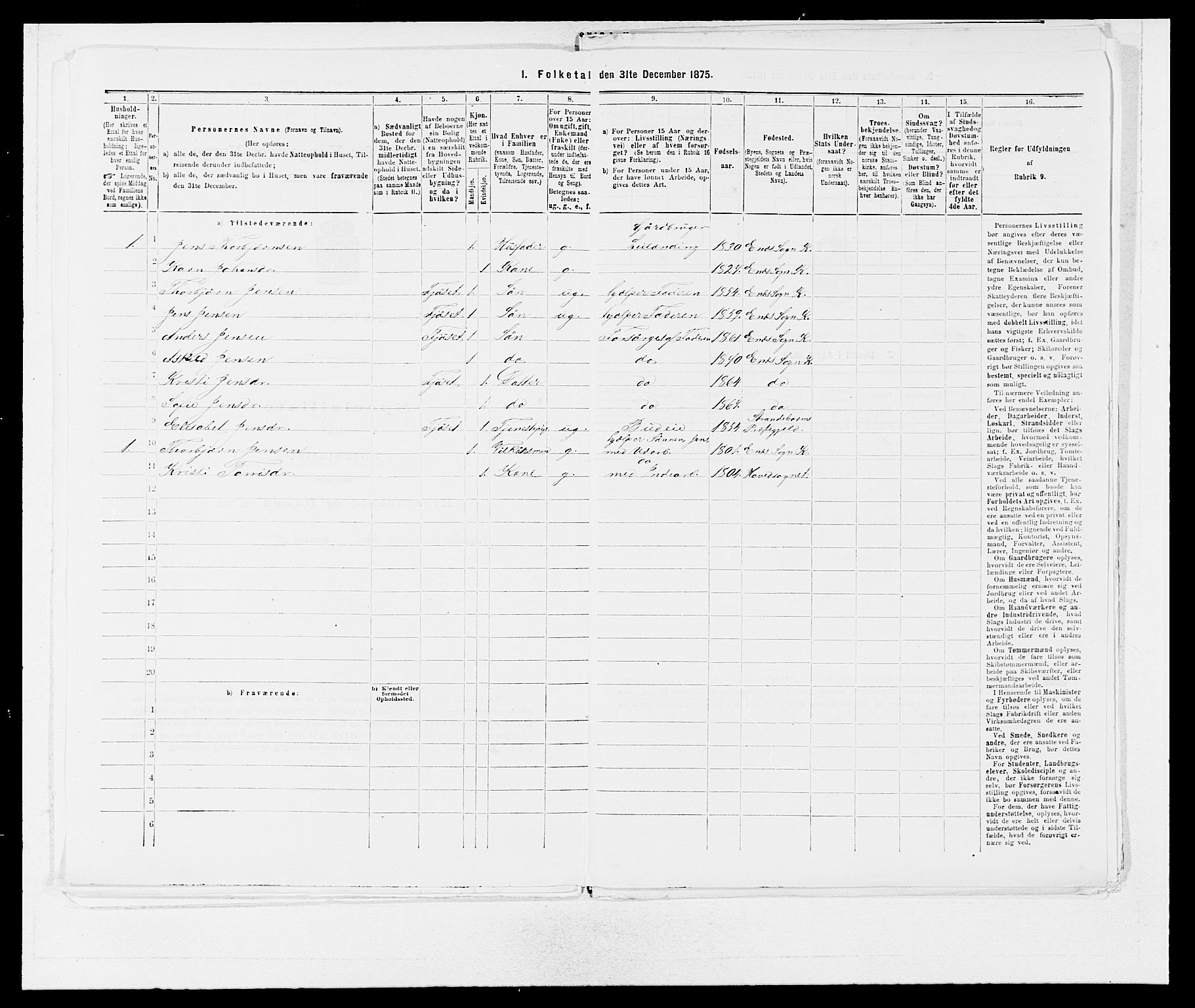 SAB, 1875 census for 1224P Kvinnherad, 1875, p. 450