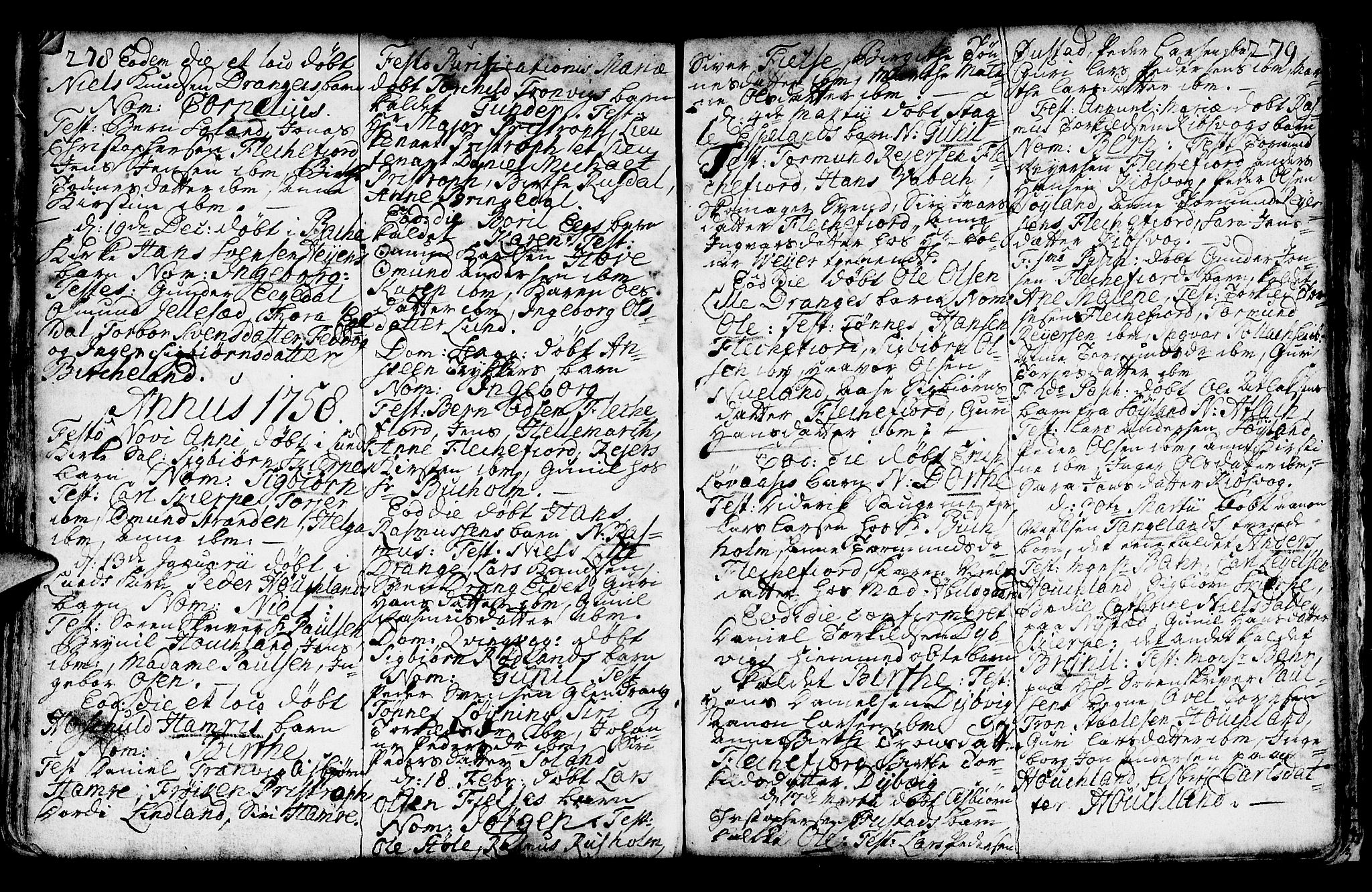 Lund sokneprestkontor, AV/SAST-A-101809/S06/L0002: Parish register (official) no. A 2, 1738-1760, p. 278-279