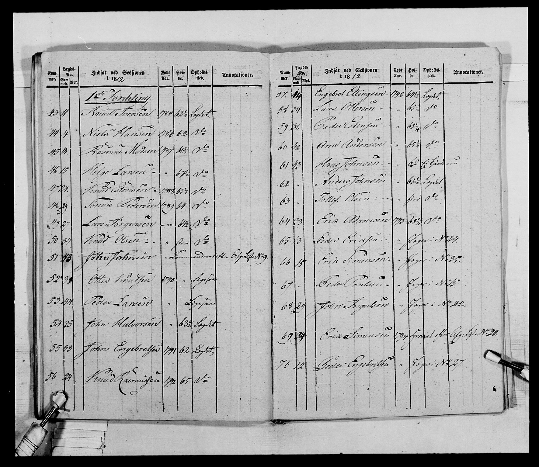 Generalitets- og kommissariatskollegiet, Det kongelige norske kommissariatskollegium, AV/RA-EA-5420/E/Eh/L0027: Skiløperkompaniene, 1812-1832, p. 556