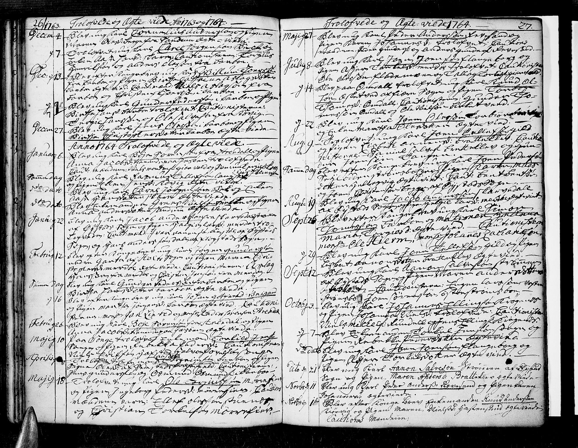 Tromøy sokneprestkontor, SAK/1111-0041/F/Fa/L0001: Parish register (official) no. A 1, 1747-1793, p. 26-27