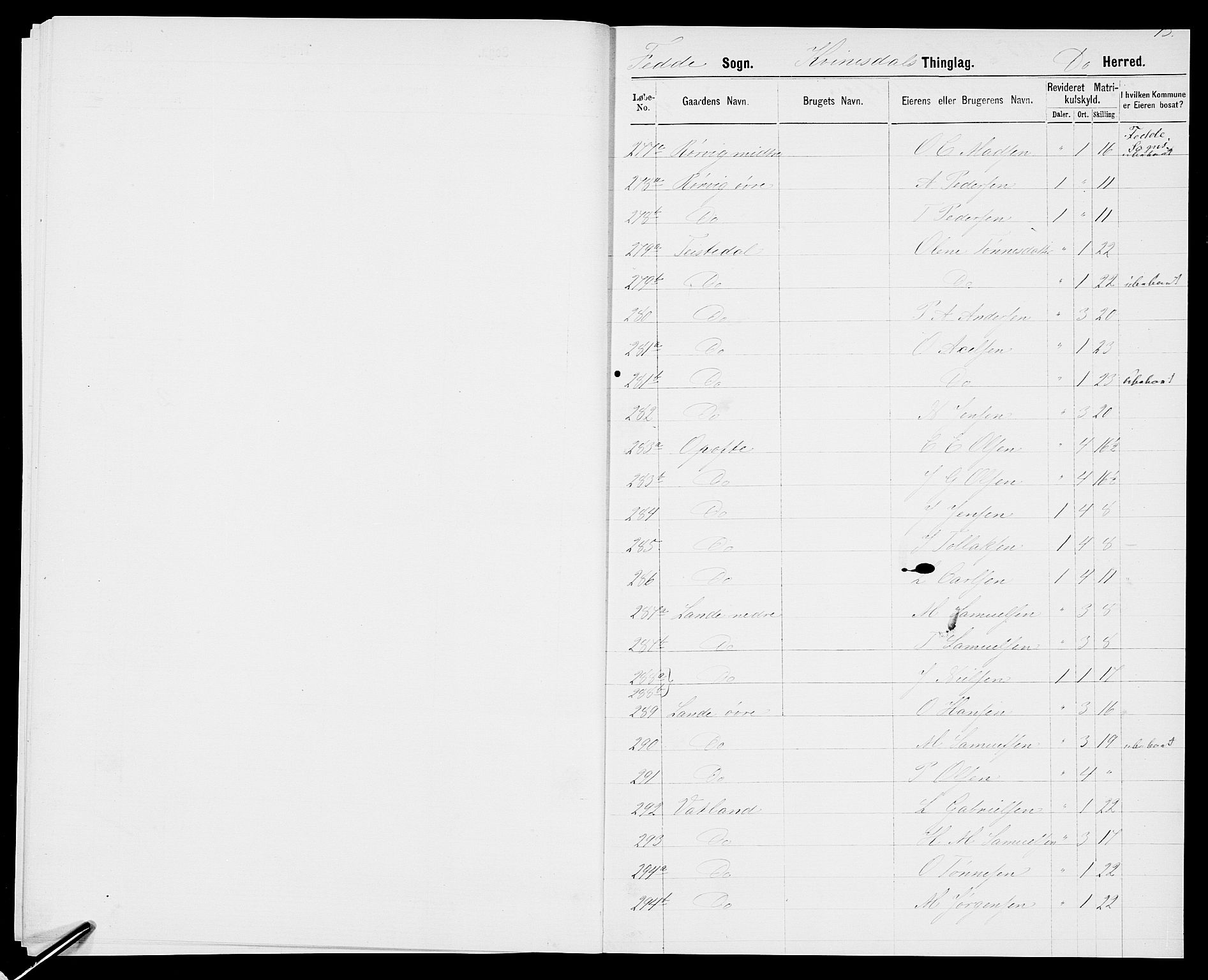 SAK, 1875 census for 1037P Kvinesdal, 1875, p. 16