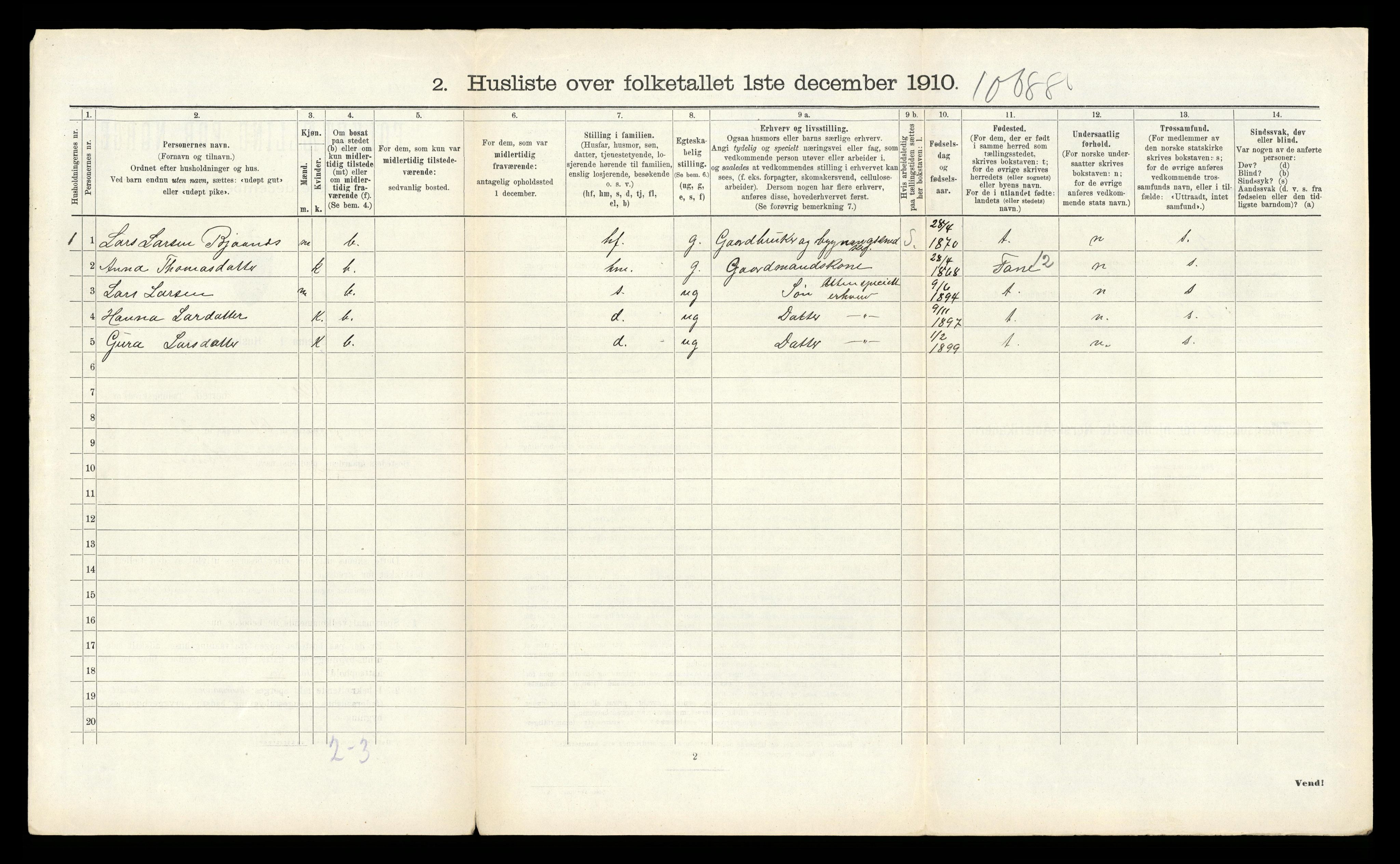 RA, 1910 census for Os, 1910, p. 903