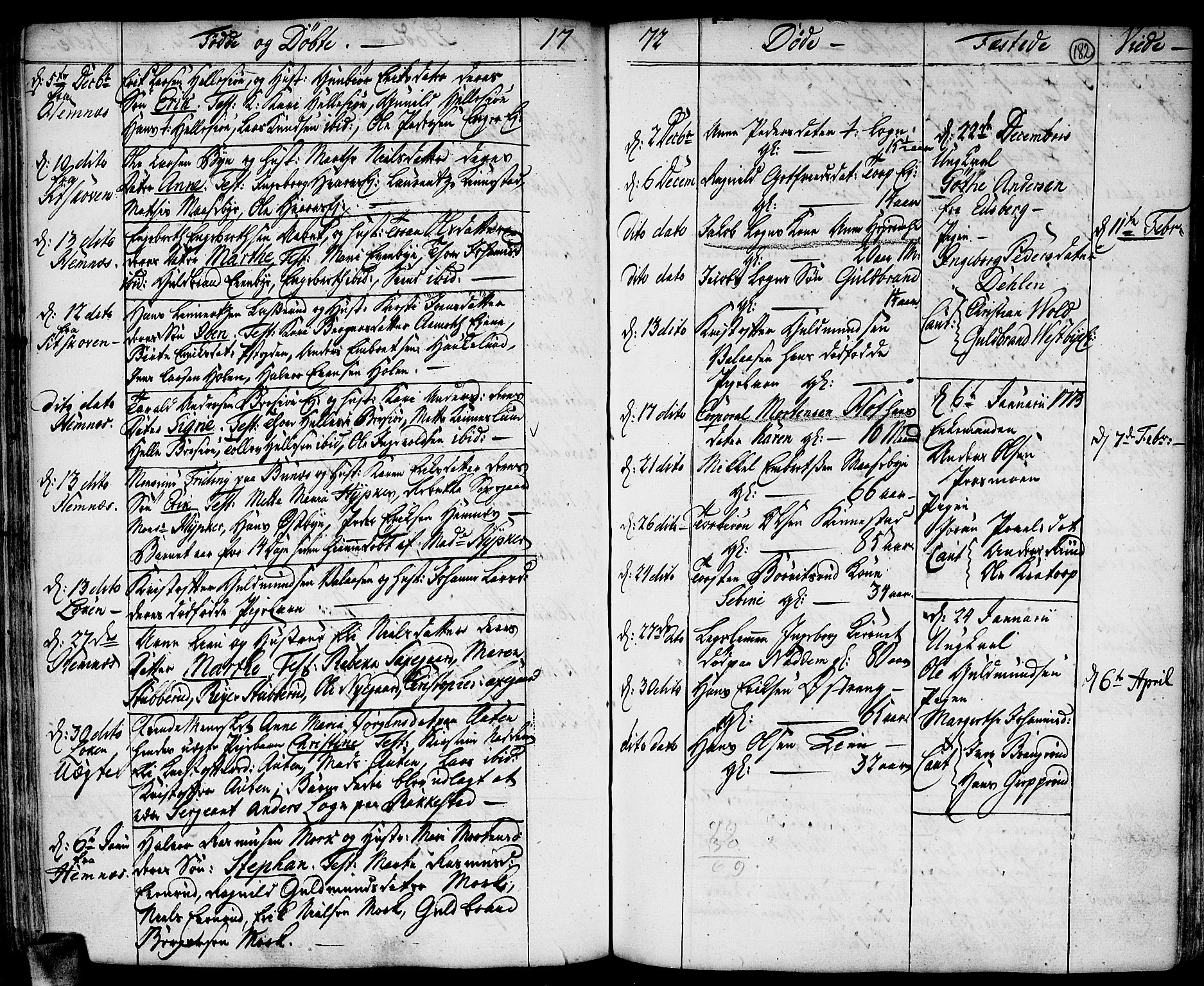 Høland prestekontor Kirkebøker, SAO/A-10346a/F/Fa/L0004: Parish register (official) no. I 4, 1757-1780, p. 182