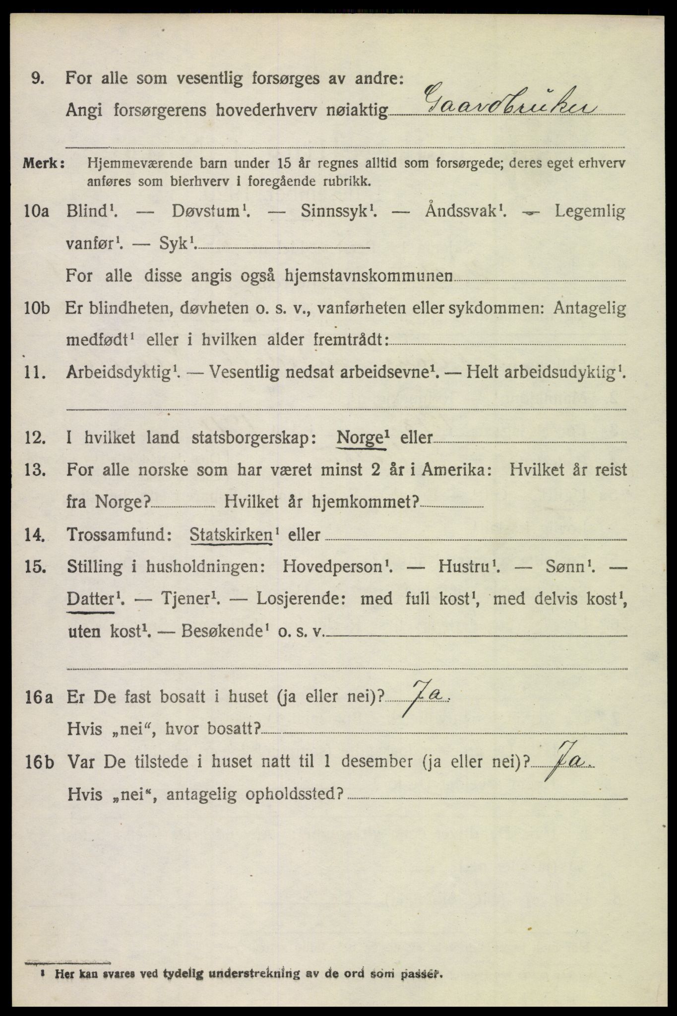 SAH, 1920 census for Kolbu, 1920, p. 3127