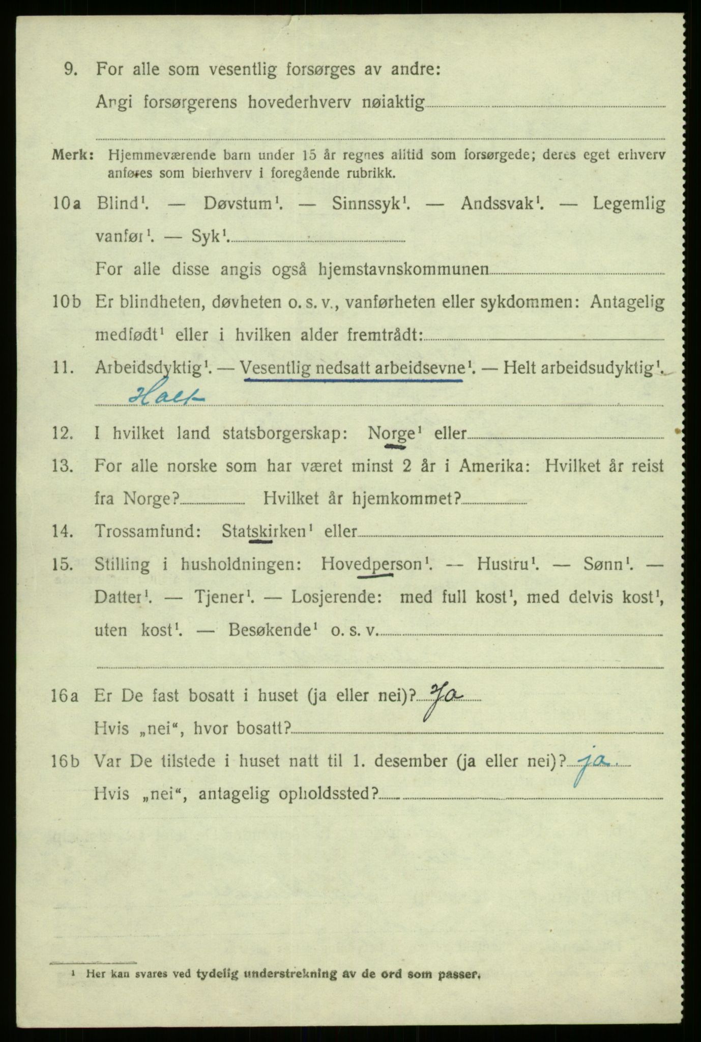 SAB, 1920 census for Lavik, 1920, p. 1743