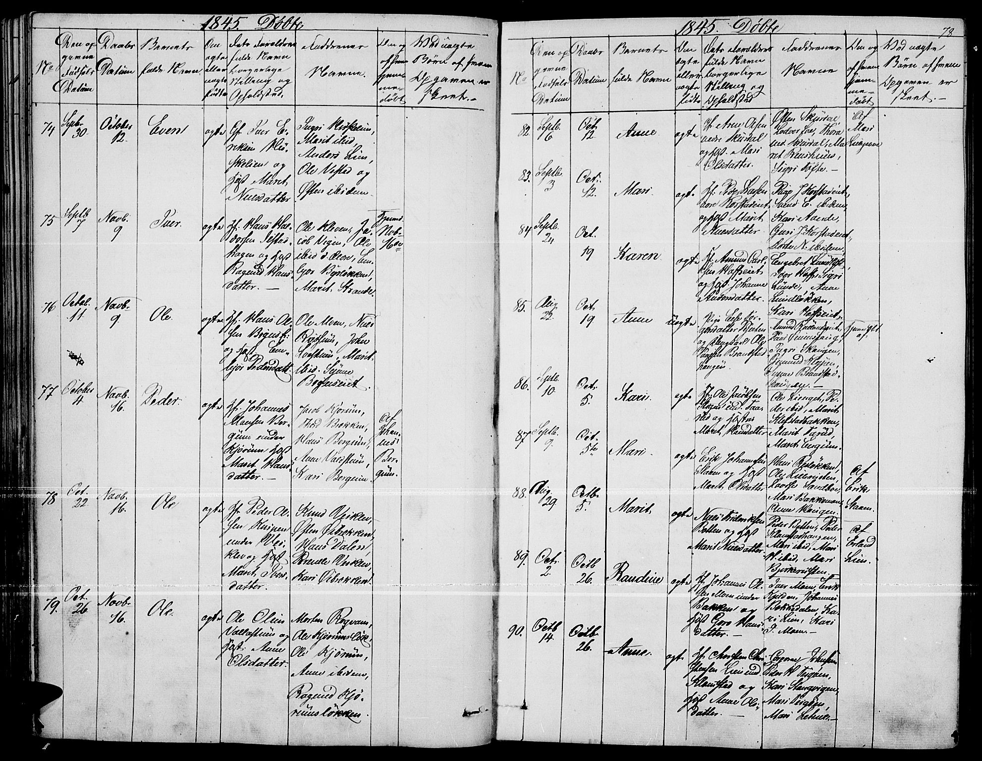 Fron prestekontor, SAH/PREST-078/H/Ha/Haa/L0004: Parish register (official) no. 4, 1839-1848, p. 78