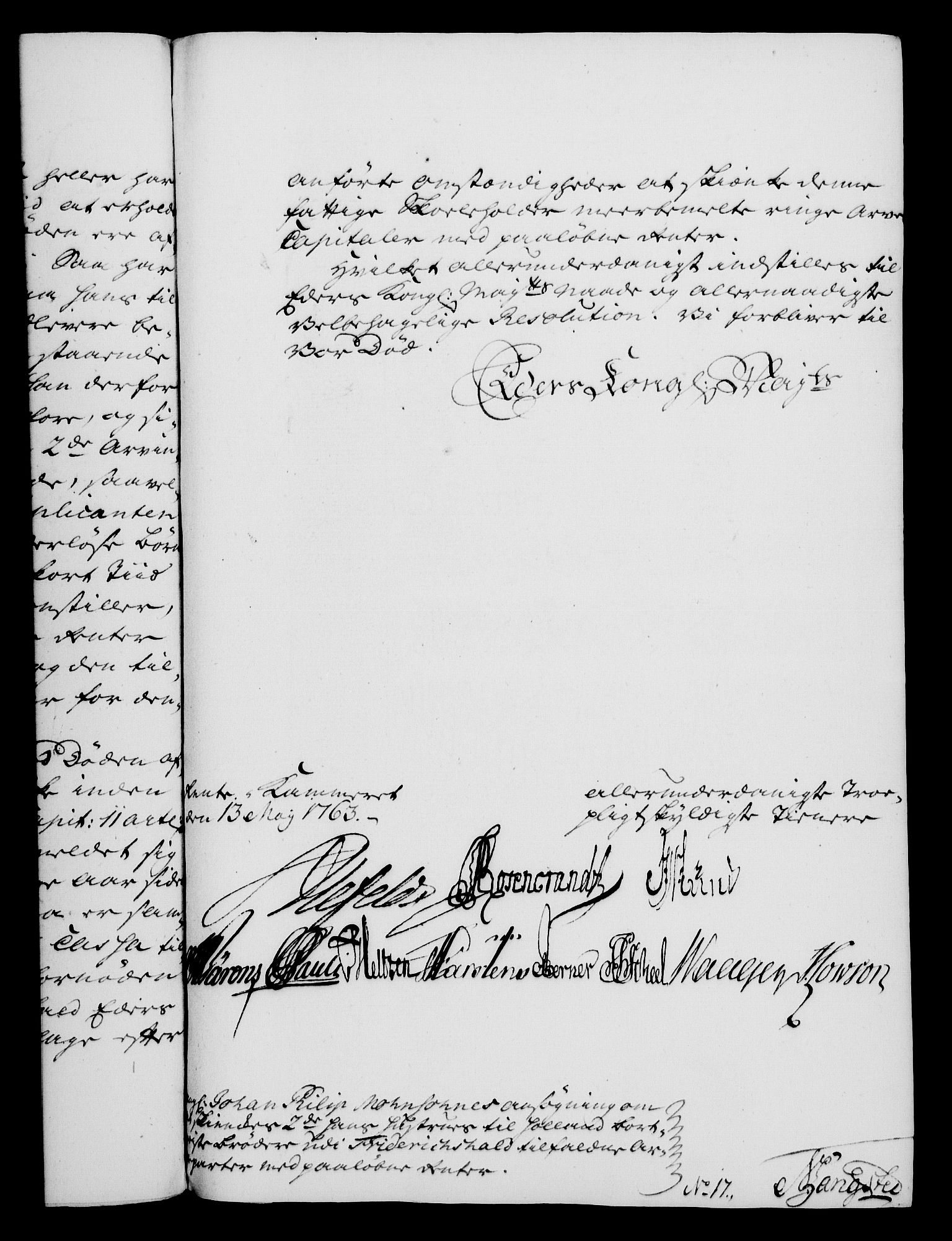 Rentekammeret, Kammerkanselliet, AV/RA-EA-3111/G/Gf/Gfa/L0045: Norsk relasjons- og resolusjonsprotokoll (merket RK 52.45), 1763, p. 207