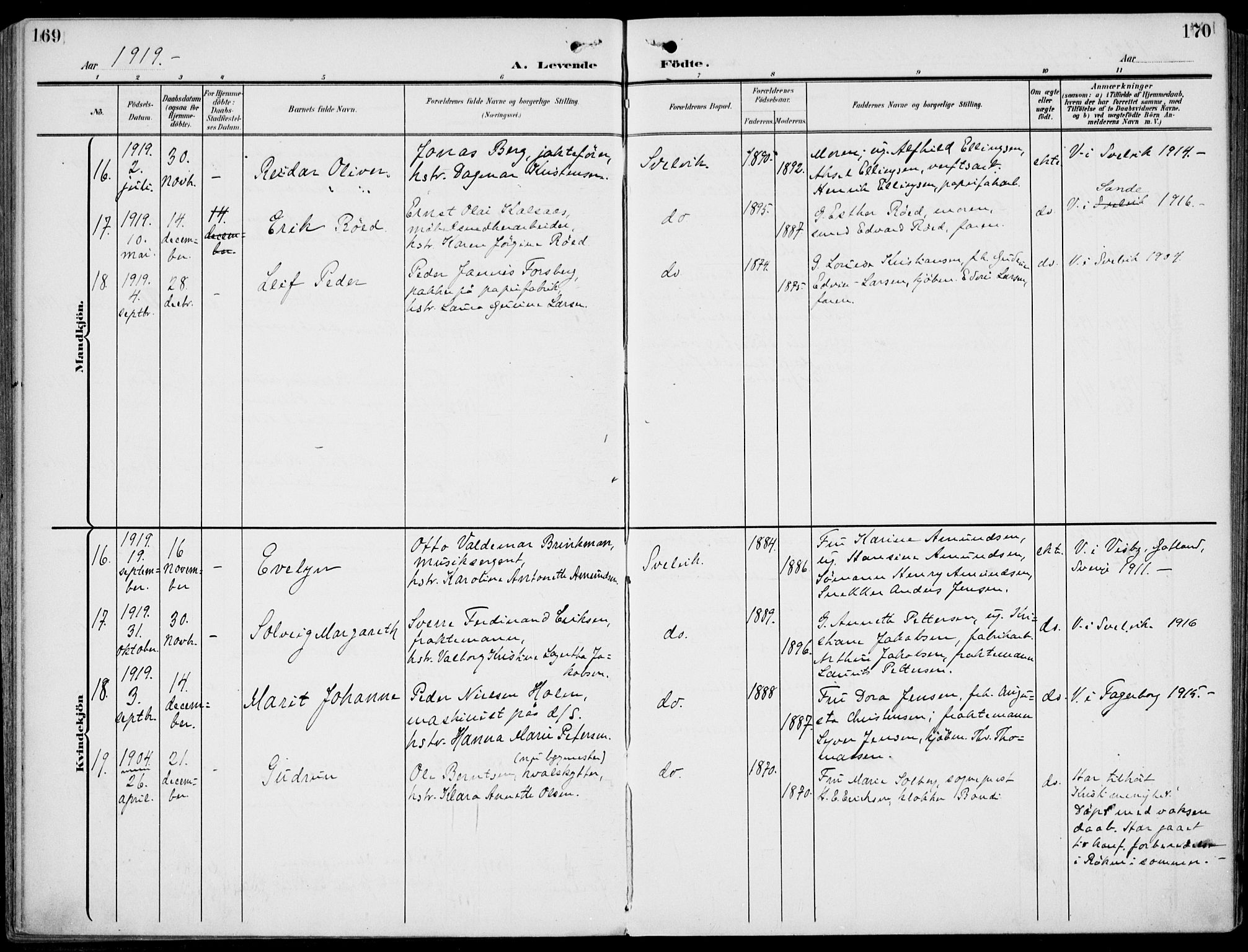 Strømm kirkebøker, AV/SAKO-A-322/F/Fb/L0002: Parish register (official) no. II 2, 1900-1919, p. 169-170