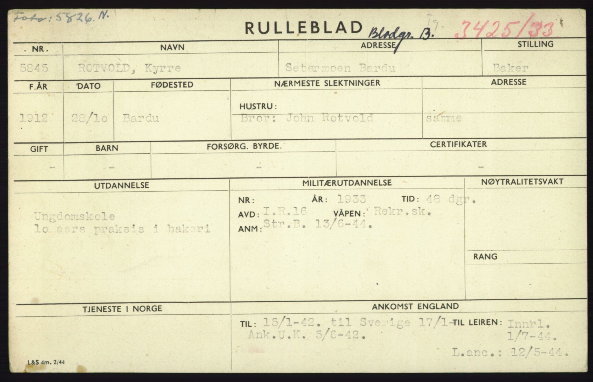 Forsvaret, Troms infanteriregiment nr. 16, AV/RA-RAFA-3146/P/Pa/L0017: Rulleblad for regimentets menige mannskaper, årsklasse 1933, 1933, p. 1113