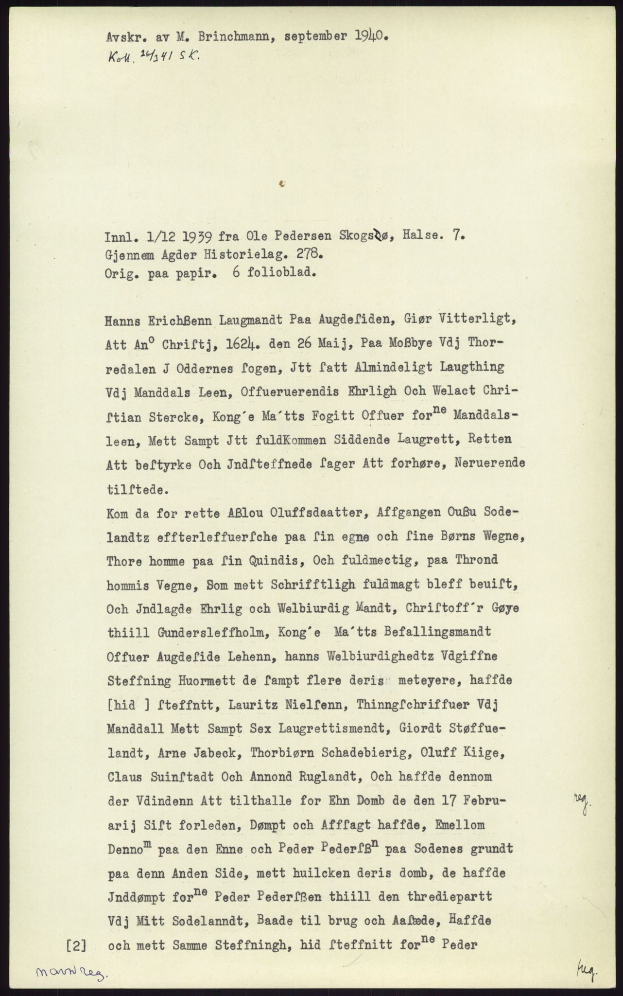 Samlinger til kildeutgivelse, Diplomavskriftsamlingen, AV/RA-EA-4053/H/Ha, p. 2855