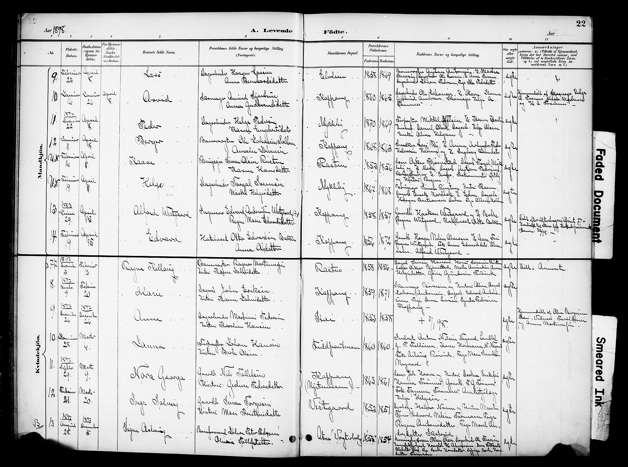 Stor-Elvdal prestekontor, SAH/PREST-052/H/Ha/Hab/L0003: Parish register (copy) no. 3, 1895-1917, p. 22