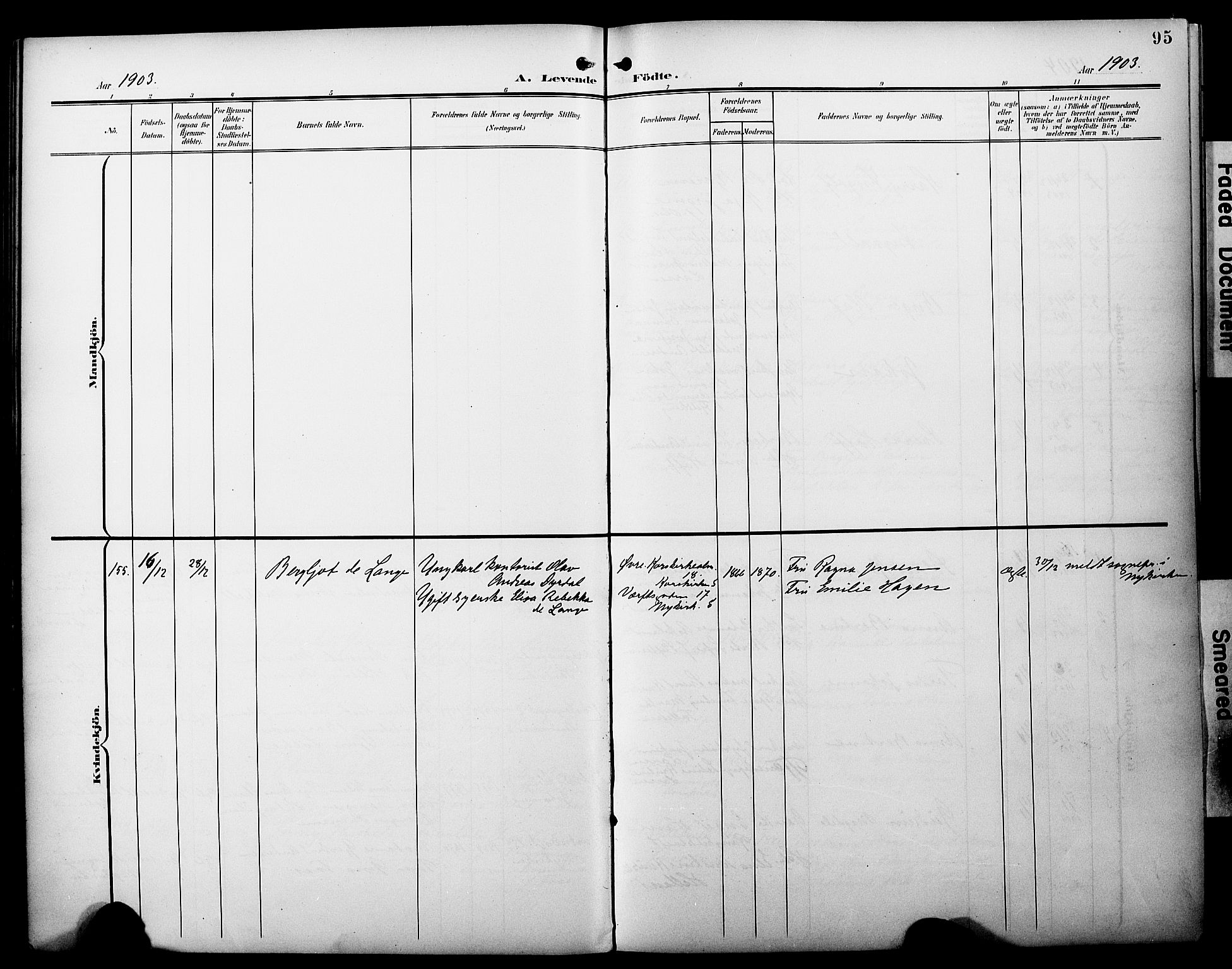 Fødselsstiftelsens sokneprestembete*, SAB/-: Parish register (official) no. A 3, 1901-1910, p. 95