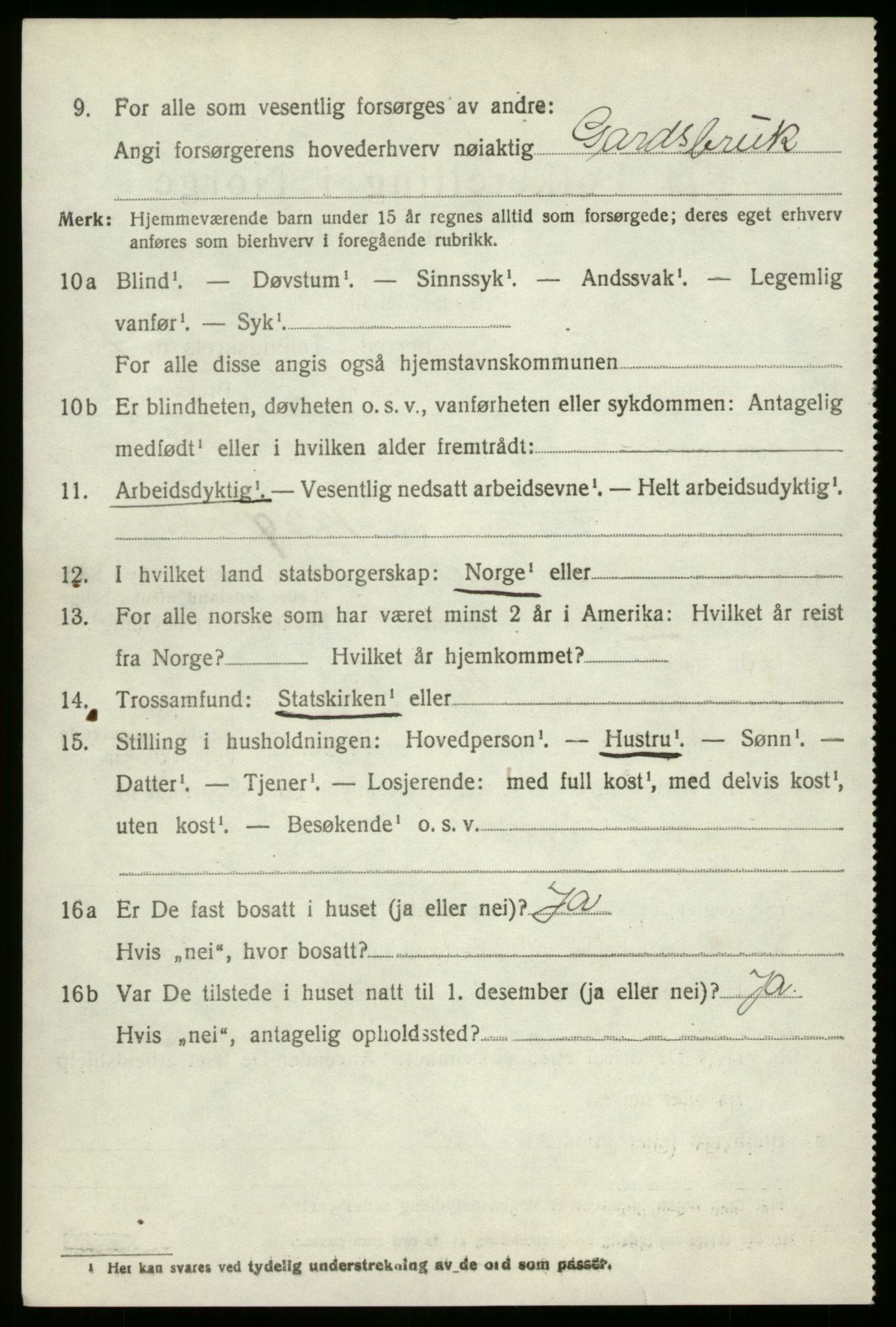 SAB, 1920 census for Innvik, 1920, p. 6412