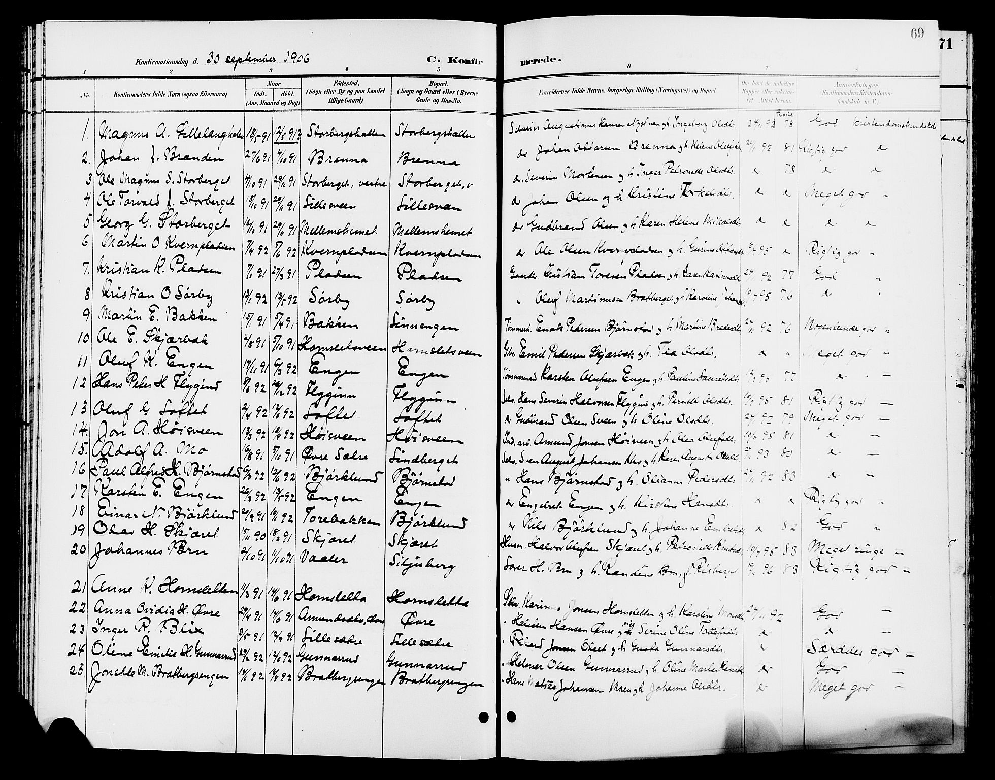 Elverum prestekontor, AV/SAH-PREST-044/H/Ha/Hab/L0006: Parish register (copy) no. 6, 1896-1907, p. 69