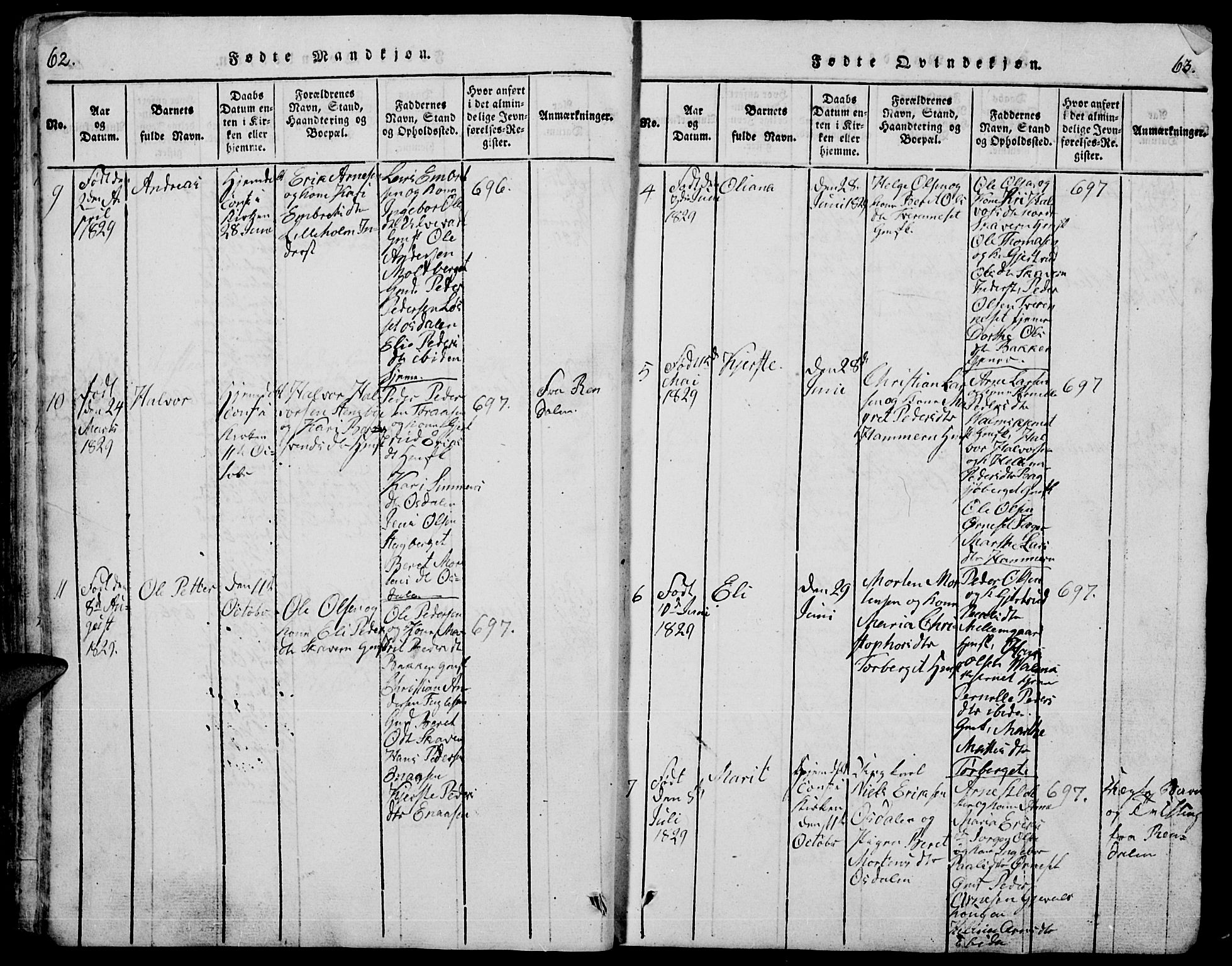 Trysil prestekontor, AV/SAH-PREST-046/H/Ha/Hab/L0005: Parish register (copy) no. 5, 1814-1877, p. 62-63