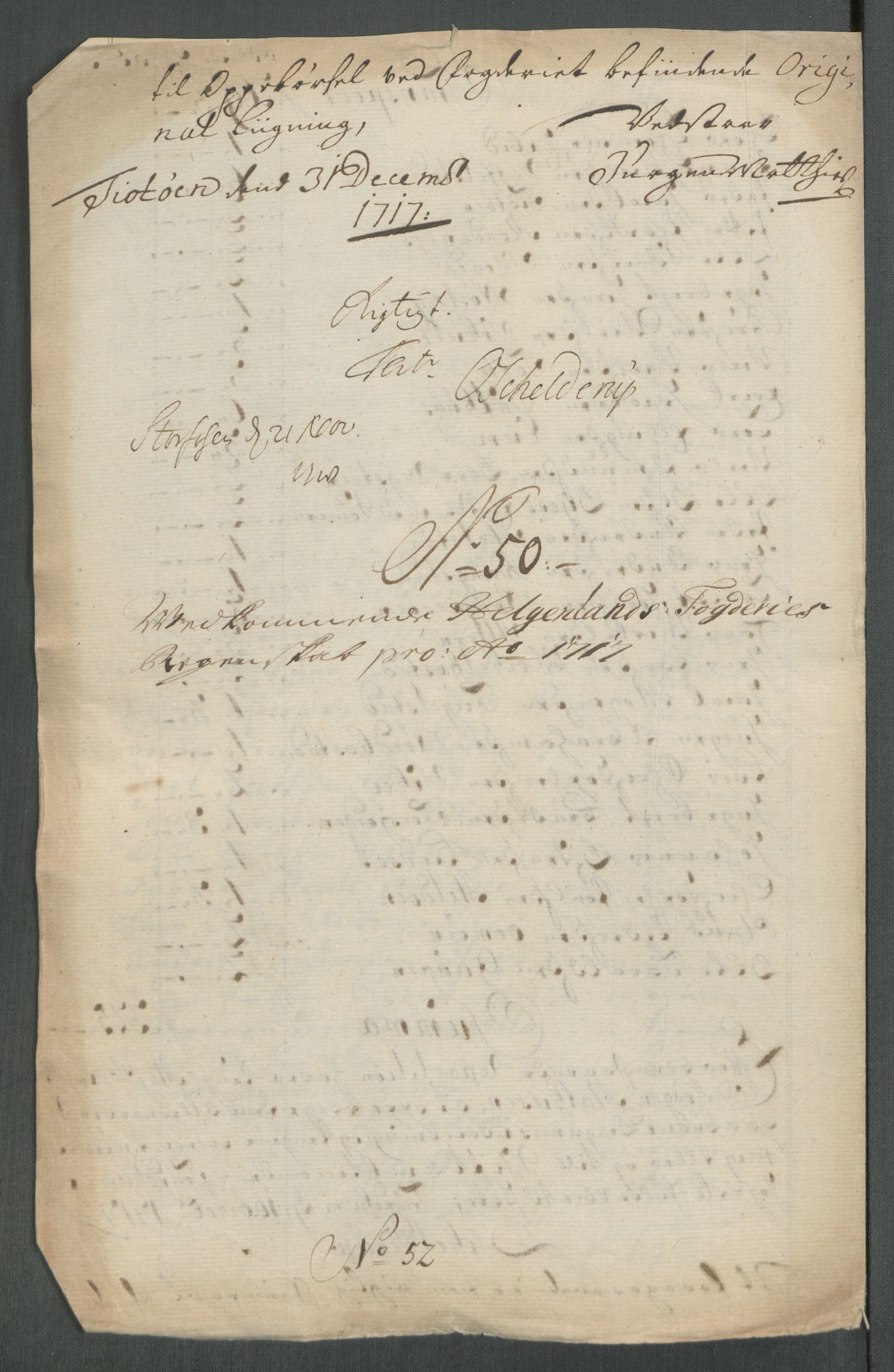 Rentekammeret inntil 1814, Reviderte regnskaper, Fogderegnskap, AV/RA-EA-4092/R65/L4515: Fogderegnskap Helgeland, 1717, p. 433