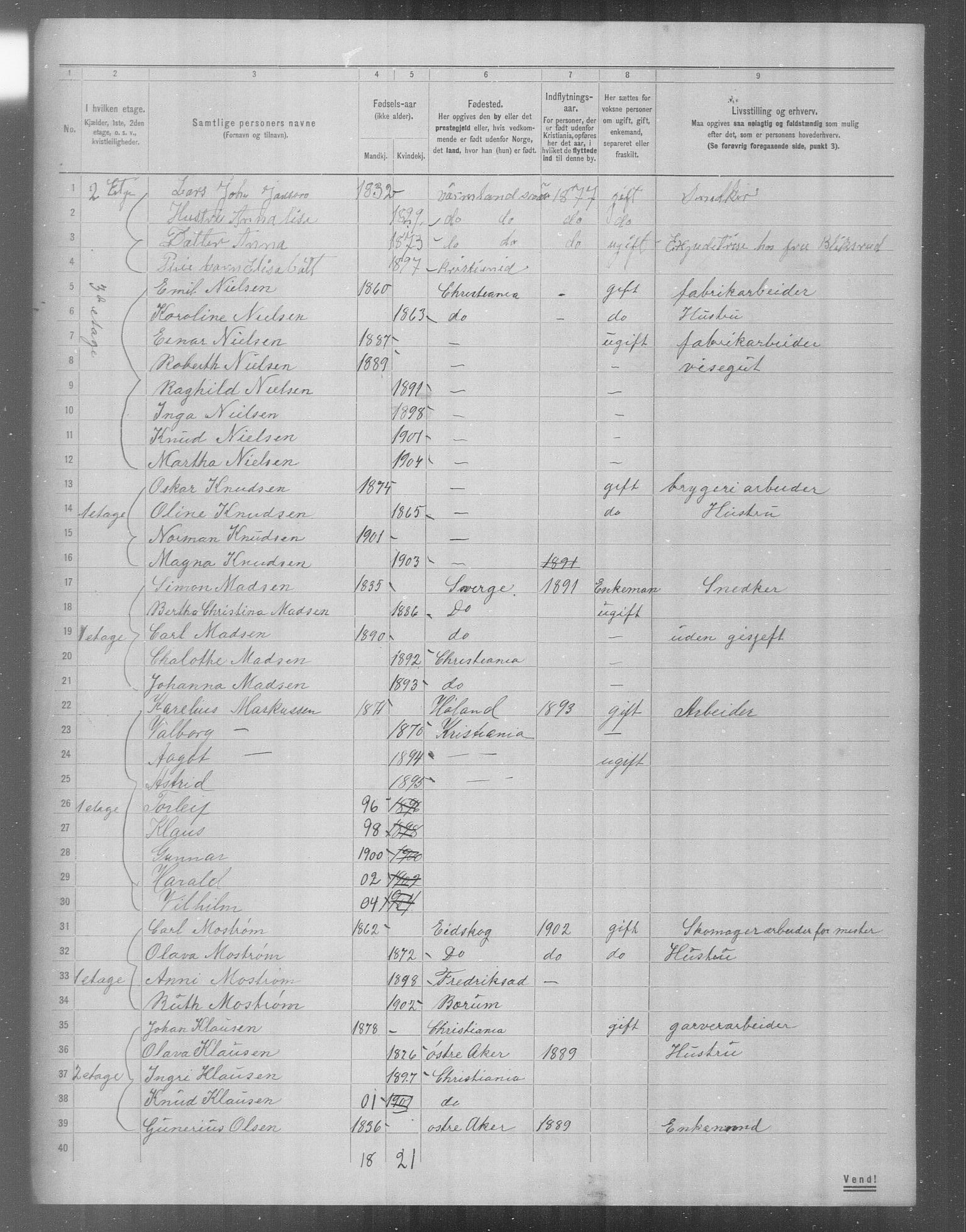 OBA, Municipal Census 1904 for Kristiania, 1904, p. 22211