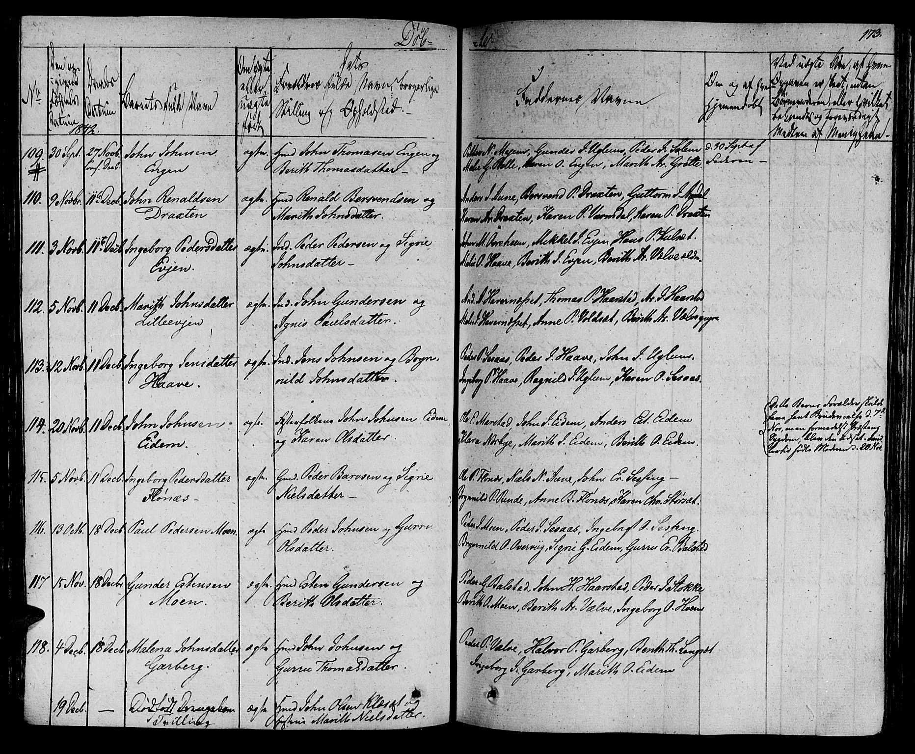 Ministerialprotokoller, klokkerbøker og fødselsregistre - Sør-Trøndelag, AV/SAT-A-1456/695/L1143: Parish register (official) no. 695A05 /1, 1824-1842, p. 173