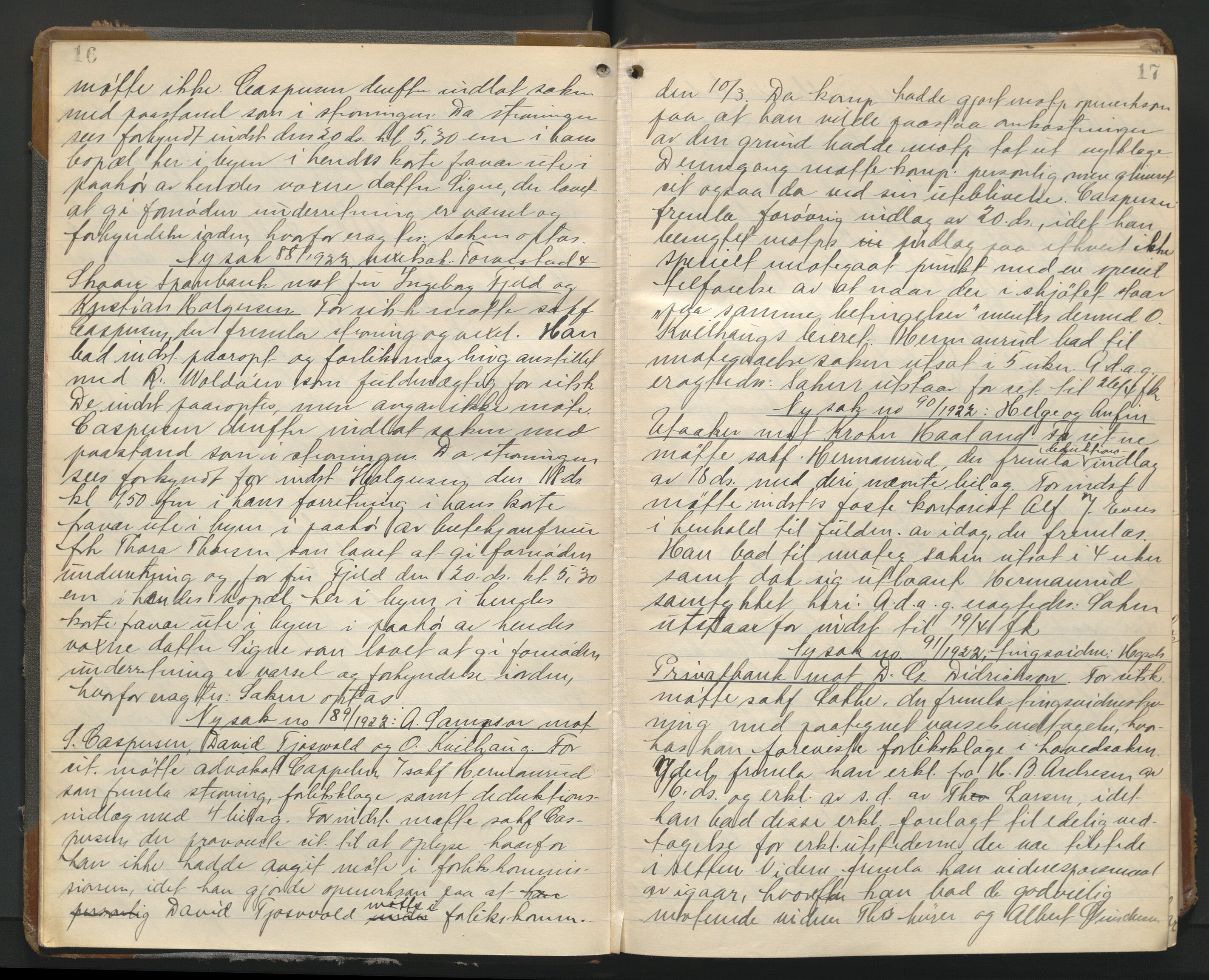 Haugesund tingrett, AV/SAST-A-101415/01/V/VA/L0016: Bytingsprotokoll, 1922-1923, p. 16-17