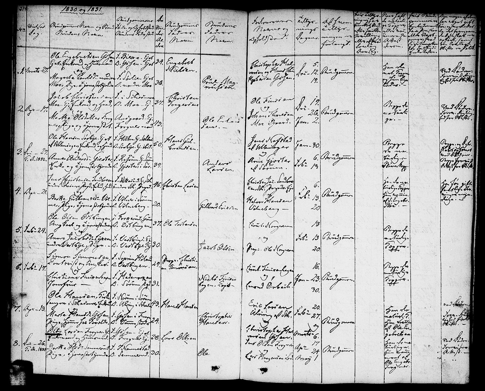 Sørum prestekontor Kirkebøker, SAO/A-10303/F/Fa/L0004: Parish register (official) no. I 4, 1829-1845, p. 219