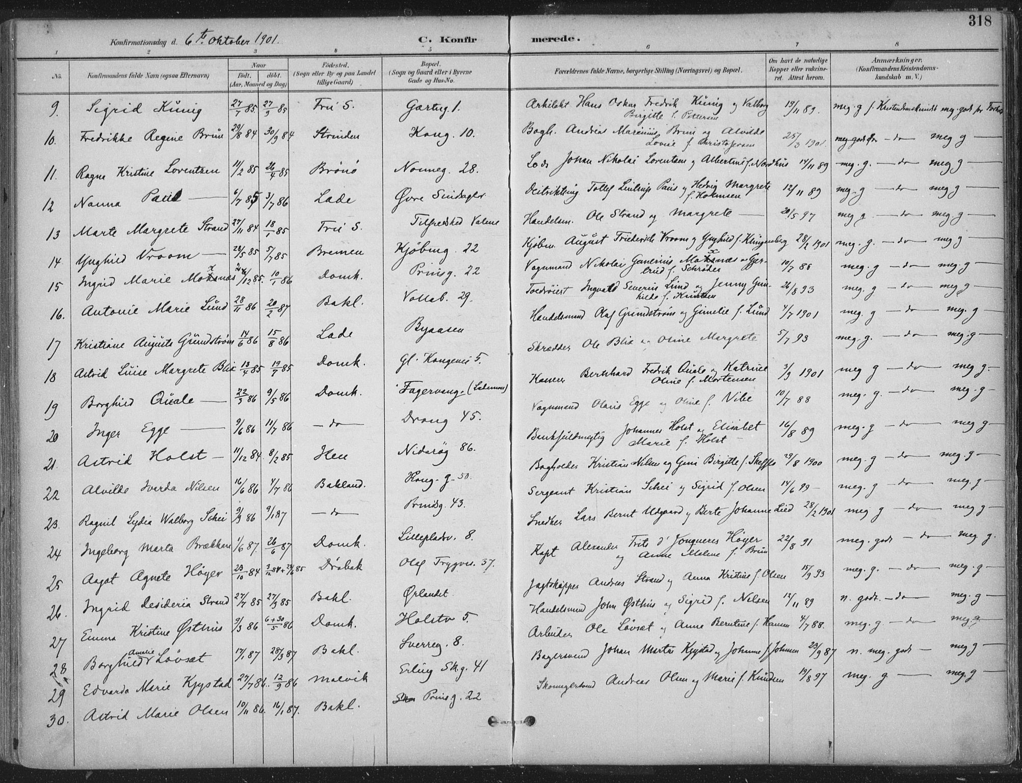 Ministerialprotokoller, klokkerbøker og fødselsregistre - Sør-Trøndelag, SAT/A-1456/601/L0062: Parish register (official) no. 601A30, 1891-1911, p. 318