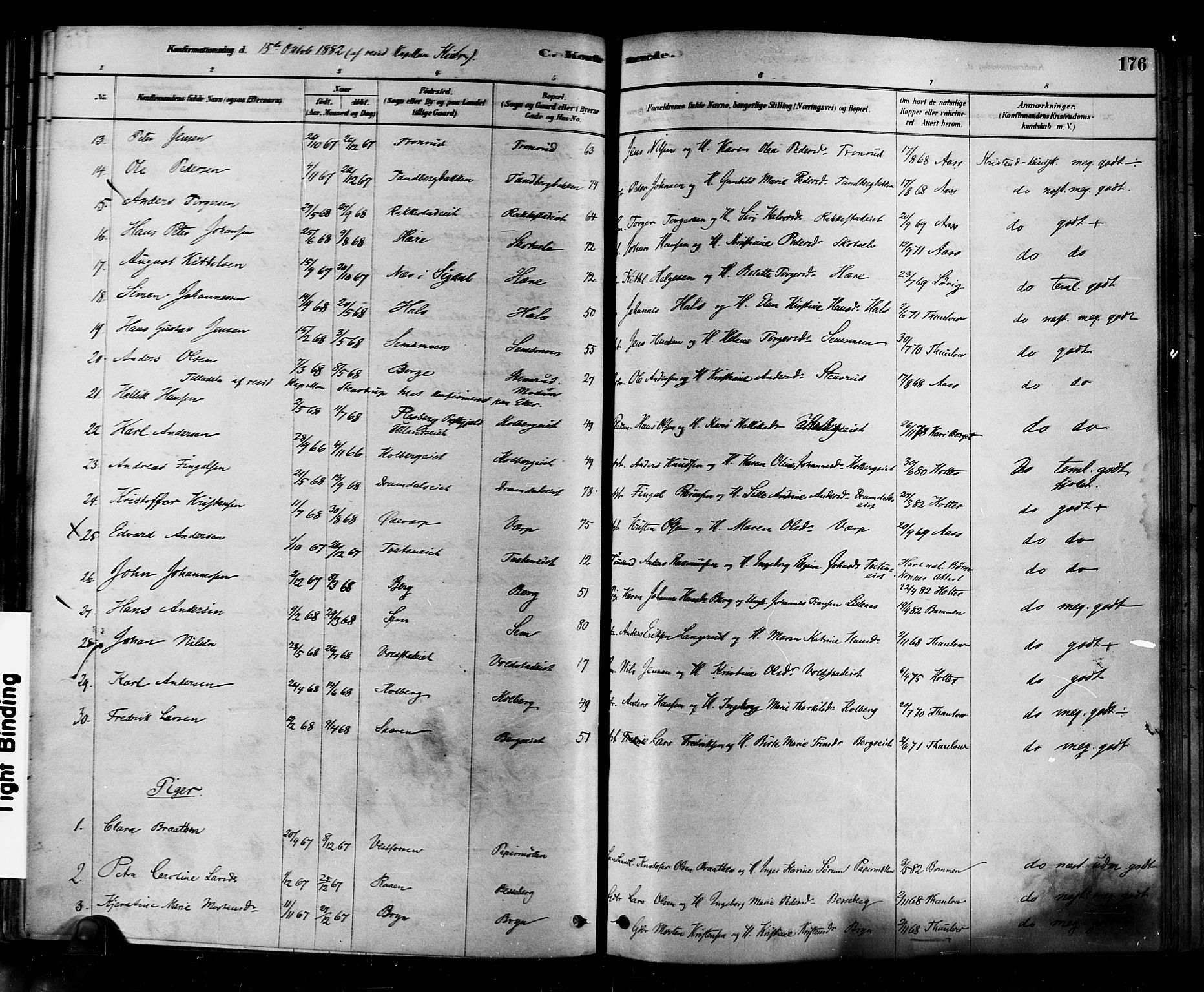 Eiker kirkebøker, AV/SAKO-A-4/F/Fb/L0001: Parish register (official) no. II 1, 1878-1888, p. 176