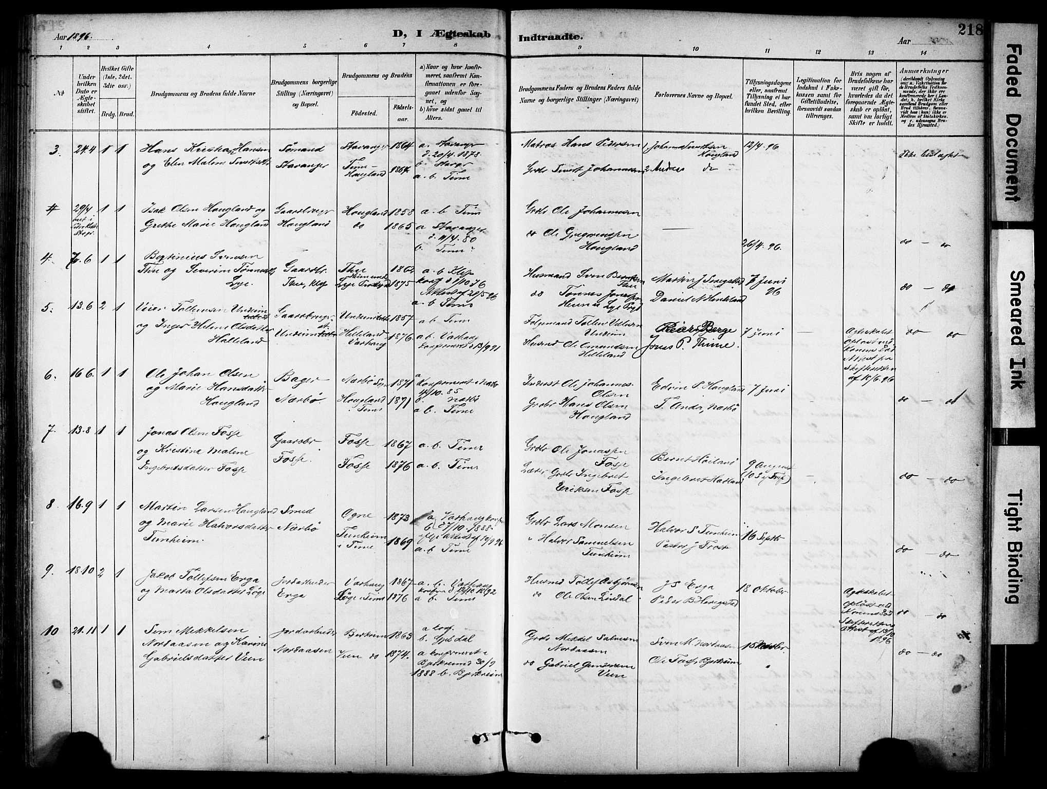 Lye sokneprestkontor, AV/SAST-A-101794/001/30BA/L0011: Parish register (official) no. A 9, 1893-1903, p. 218